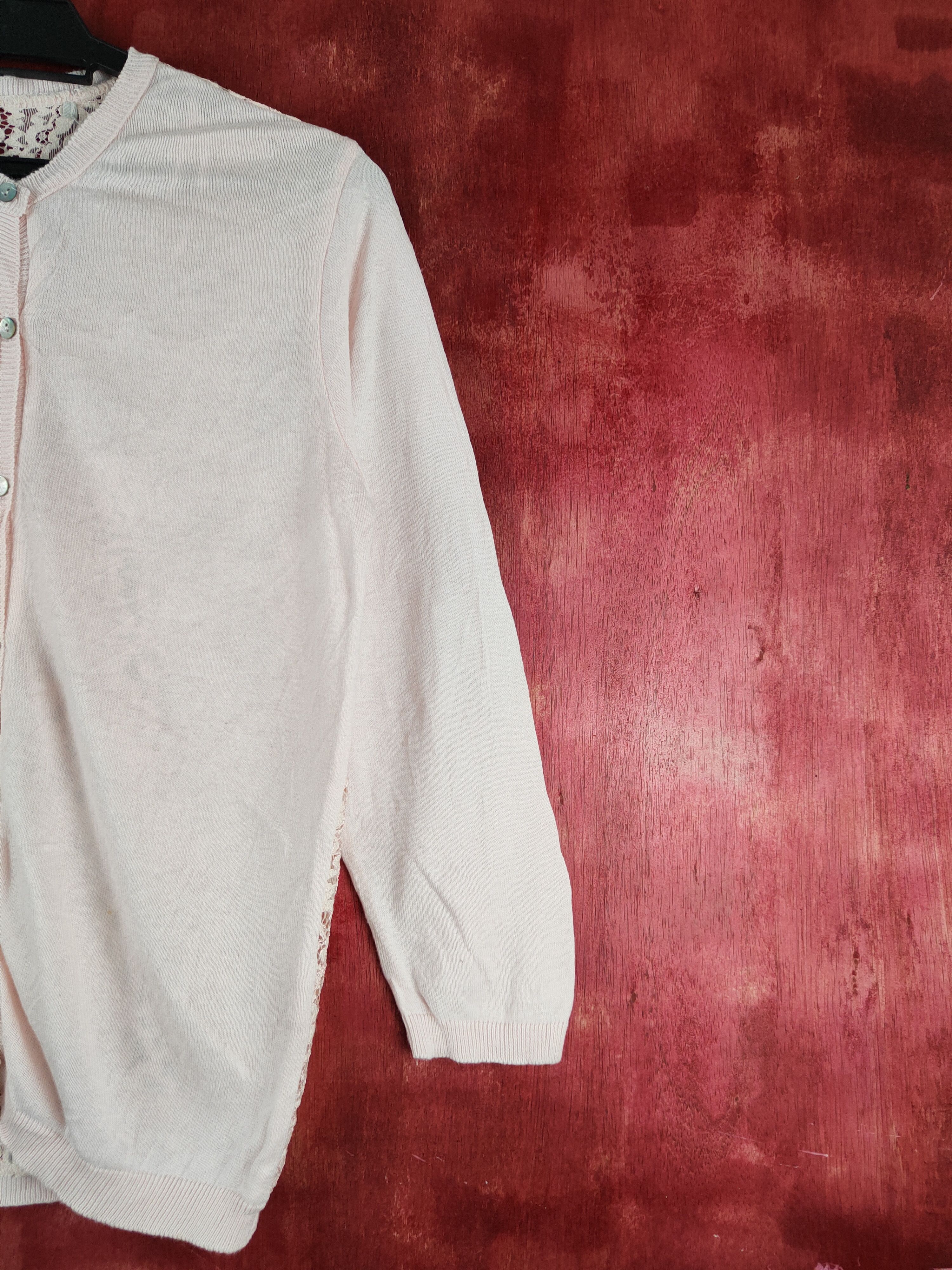 Japanese Brand Japanese Brand Pink Crochet Meshnet Knitwear Cardigan #S1125 Size S / US 4 / IT 40 - 5 Thumbnail