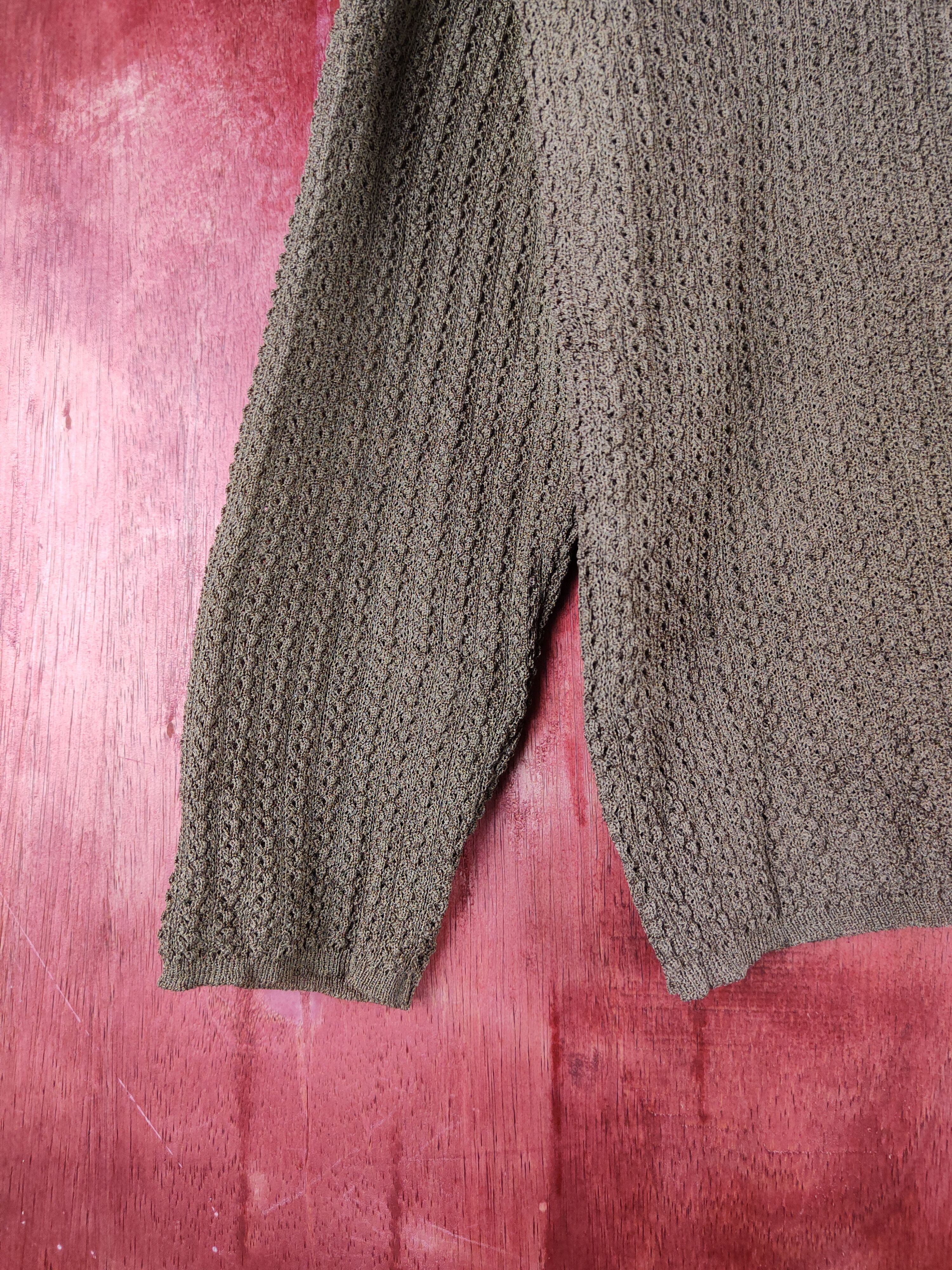 Japanese Brand Fil Fiōre Dark Brown Crochet Meshnet Knit Cardigan #S1127 Size M / US 6-8 / IT 42-44 - 4 Thumbnail