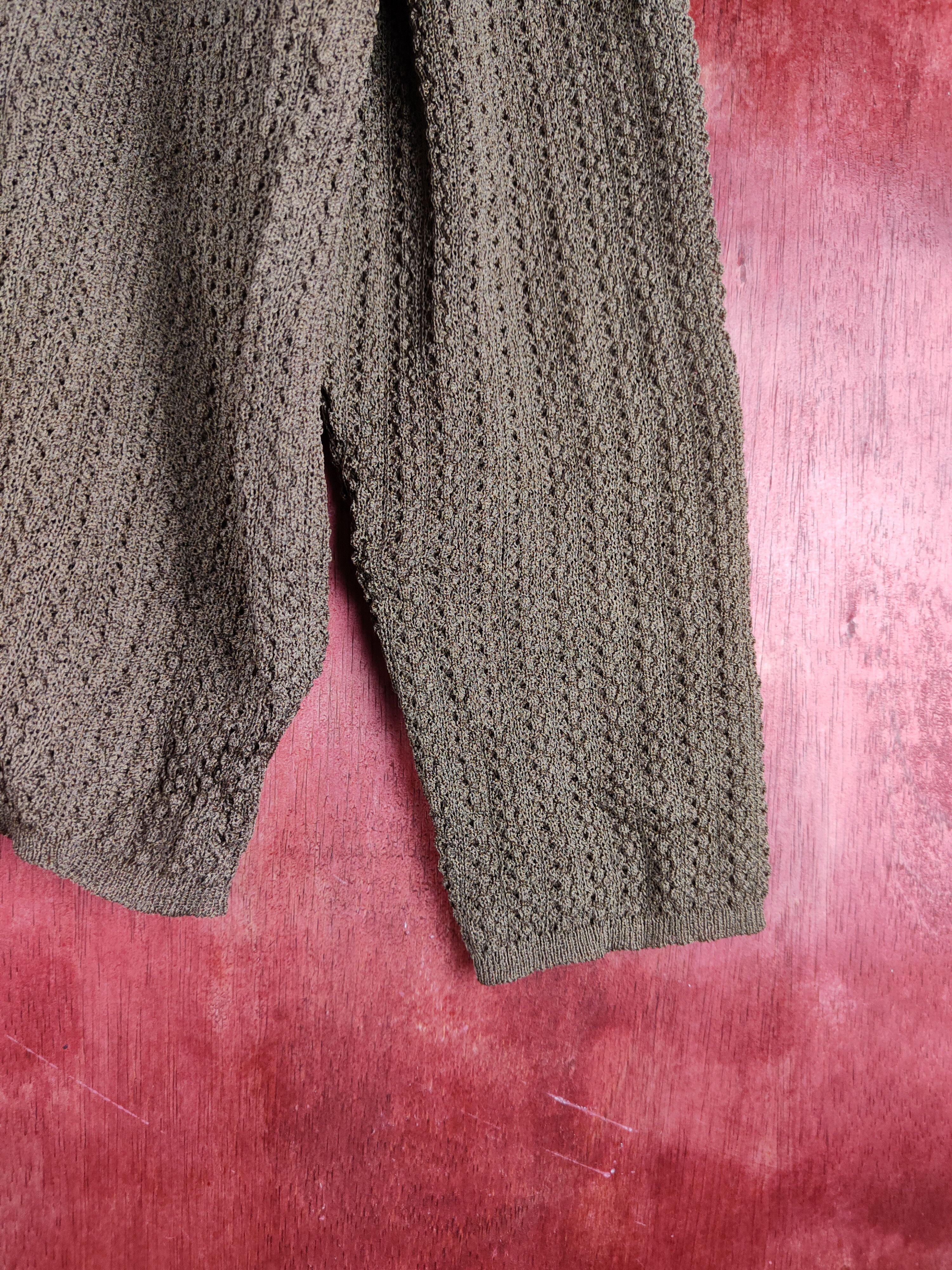 Japanese Brand Fil Fiōre Dark Brown Crochet Meshnet Knit Cardigan #S1127 Size M / US 6-8 / IT 42-44 - 6 Thumbnail