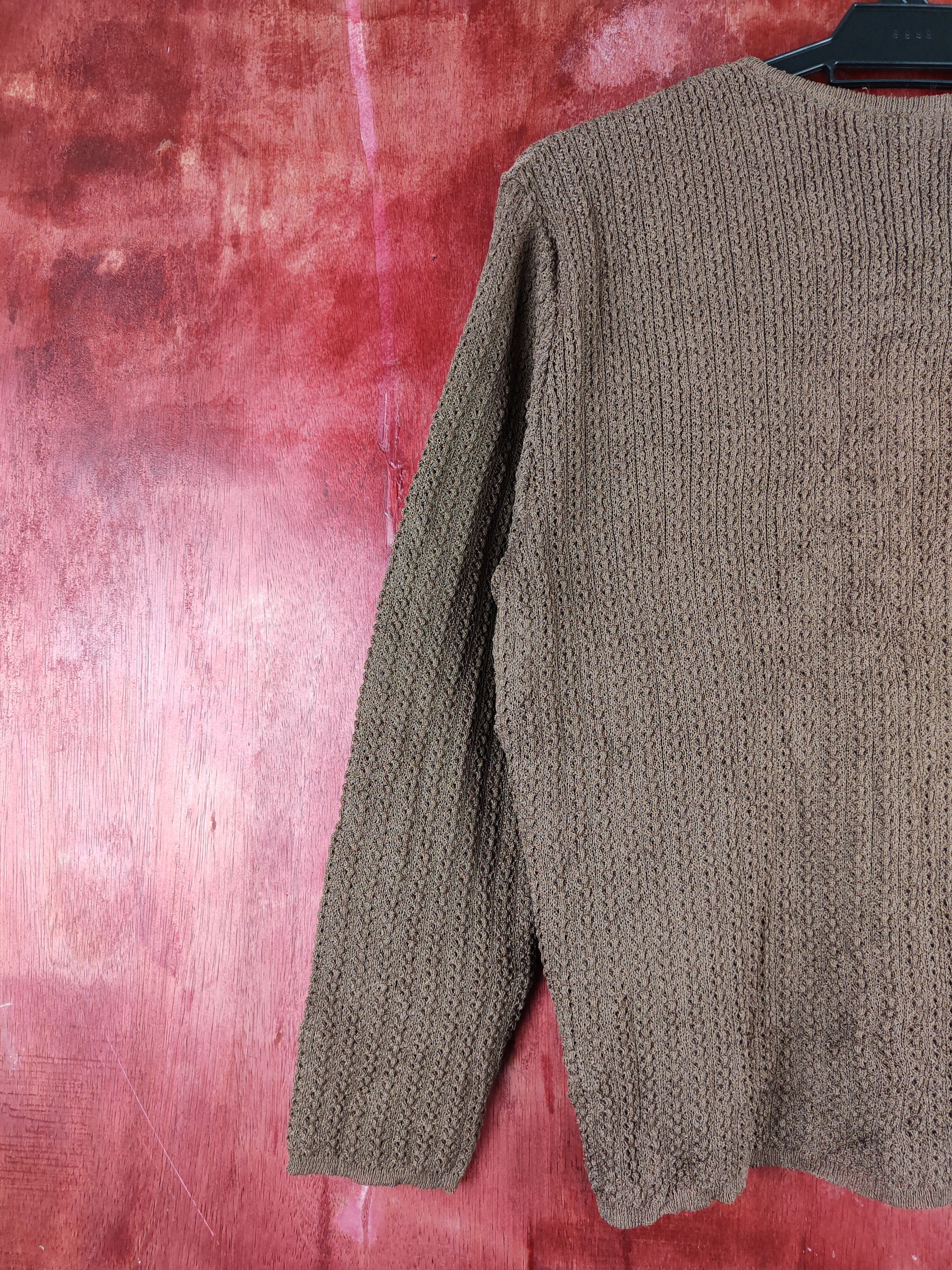 Japanese Brand Fil Fiōre Dark Brown Crochet Meshnet Knit Cardigan #S1127 Size M / US 6-8 / IT 42-44 - 8 Thumbnail