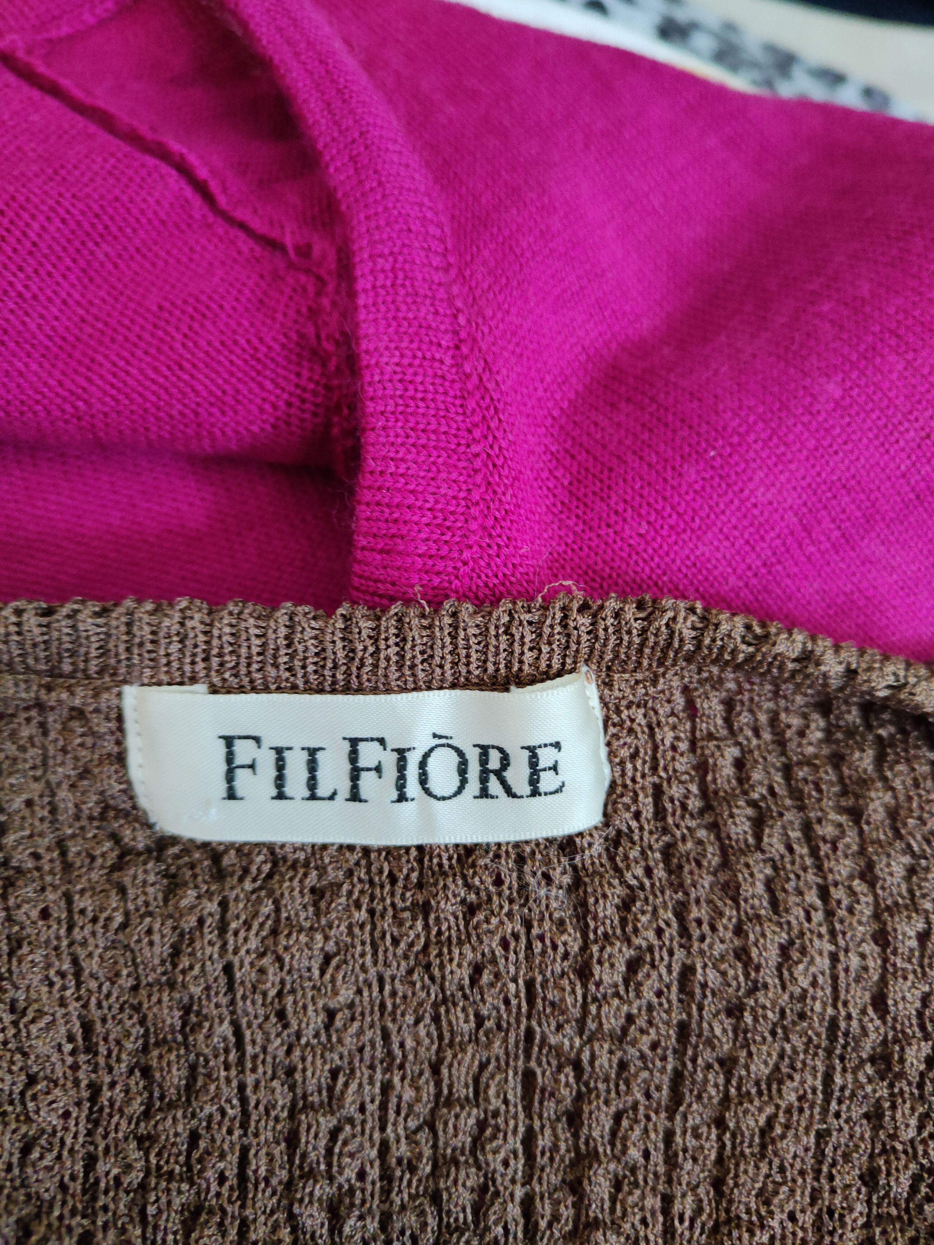 Japanese Brand Fil Fiōre Dark Brown Crochet Meshnet Knit Cardigan #S1127 Size M / US 6-8 / IT 42-44 - 11 Thumbnail