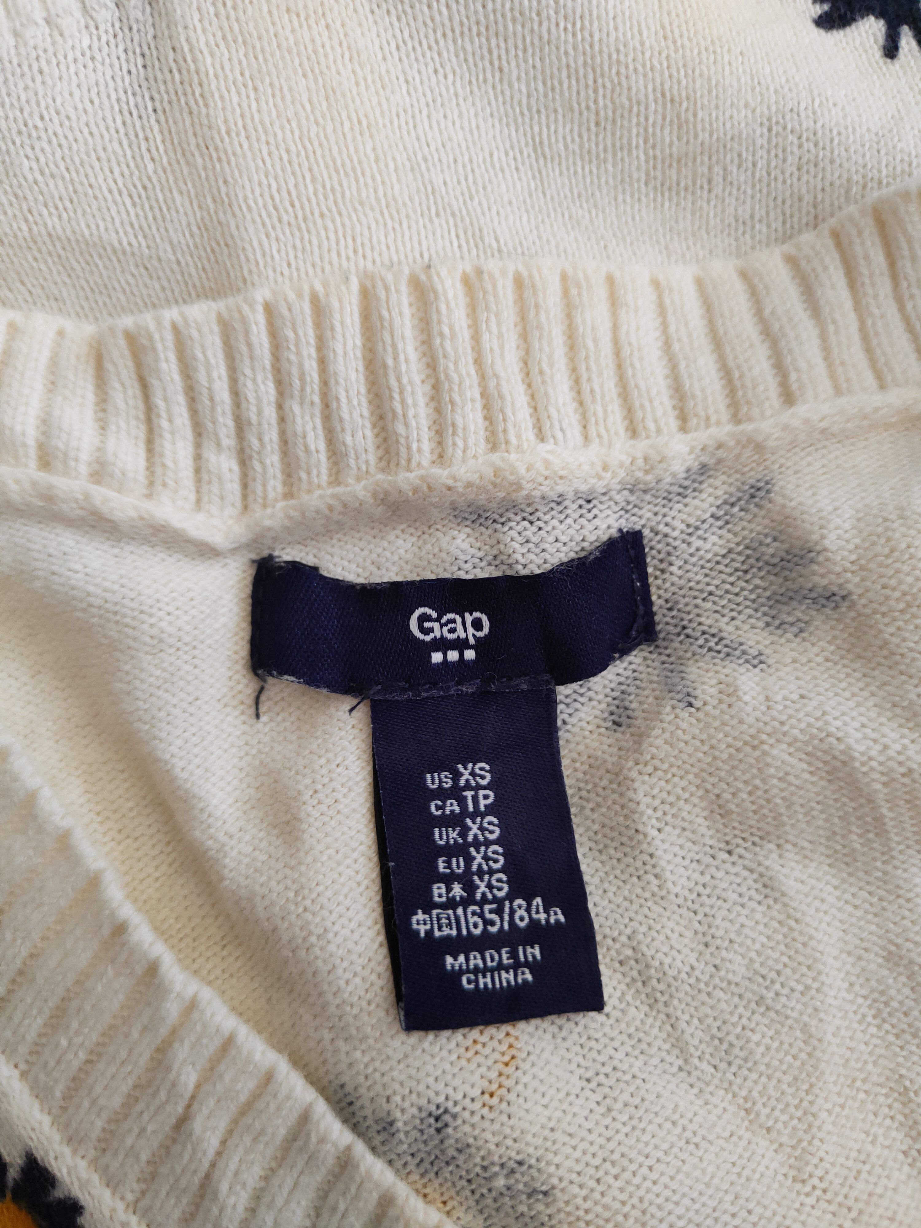 Gap × Japanese Brand GAP Cream Flowers Knitwear Cardigan #S1129 Size XS / US 0-2 / IT 36-38 - 11 Thumbnail