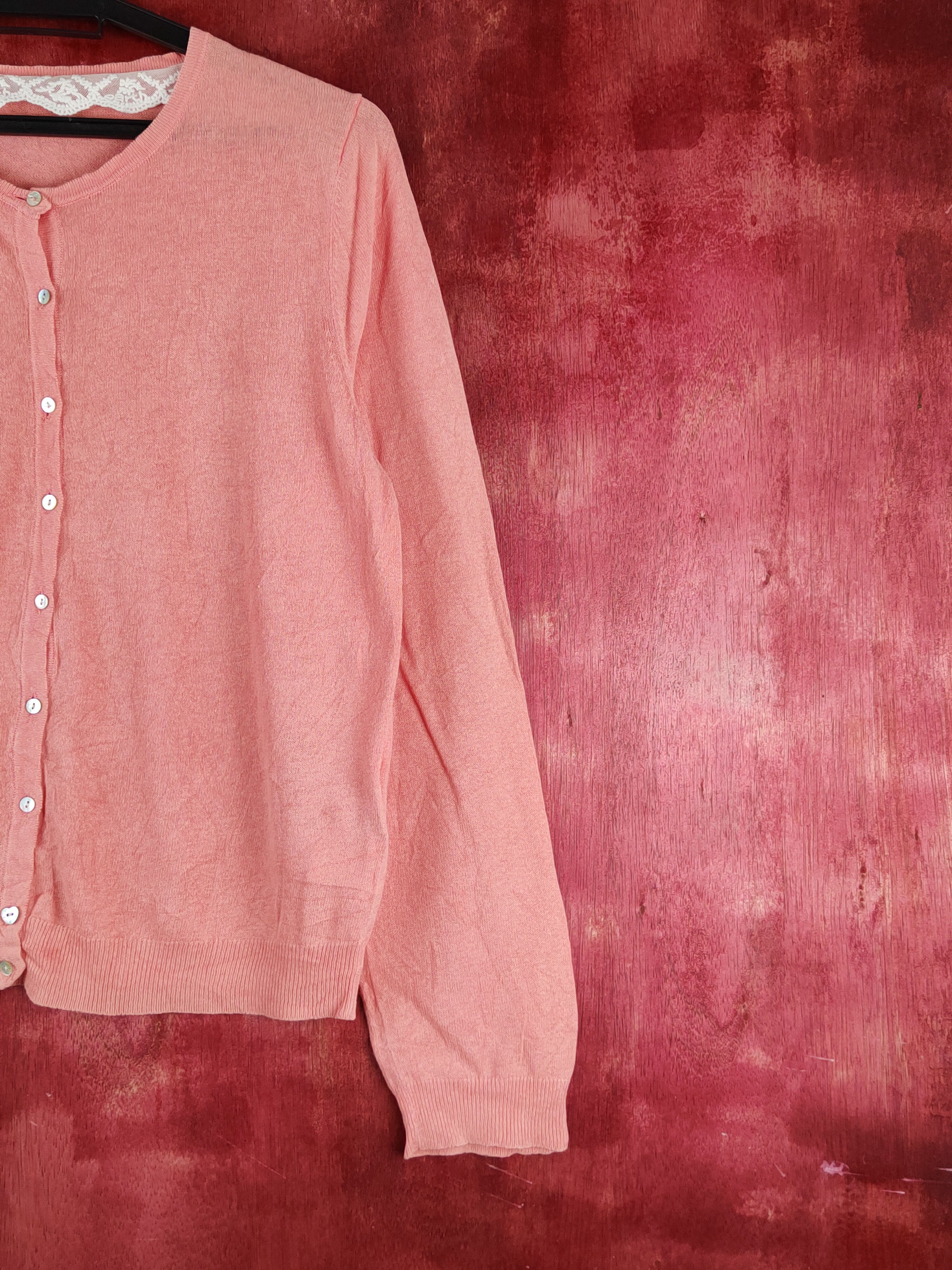 Japanese Brand Earth Music & Ecology Peach Knitwear Cardigan #S1132 Size M / US 6-8 / IT 42-44 - 5 Thumbnail