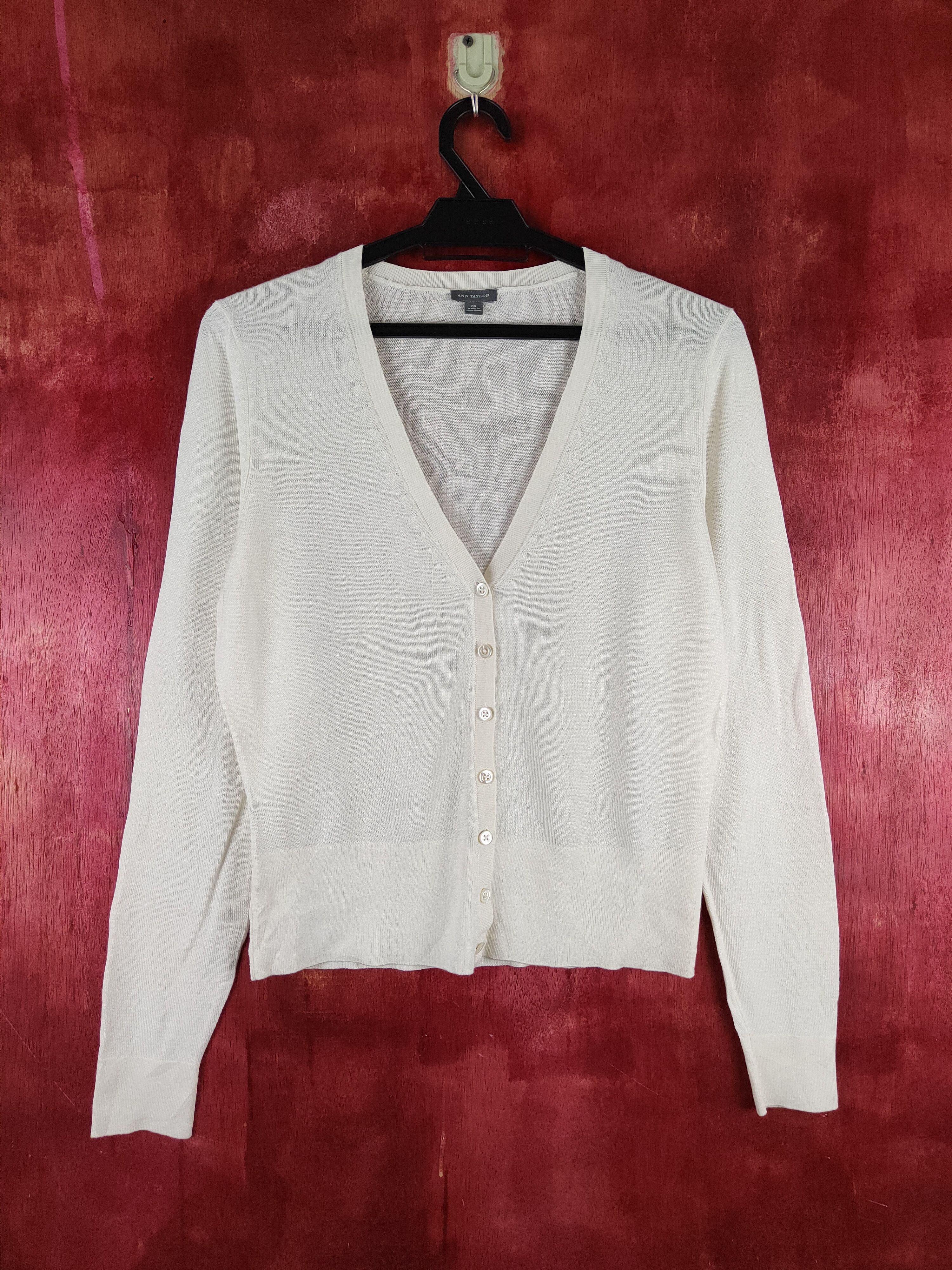 image of Ann Taylor Ivory Knitwear Cardigan S1133, Women's (Size XS)