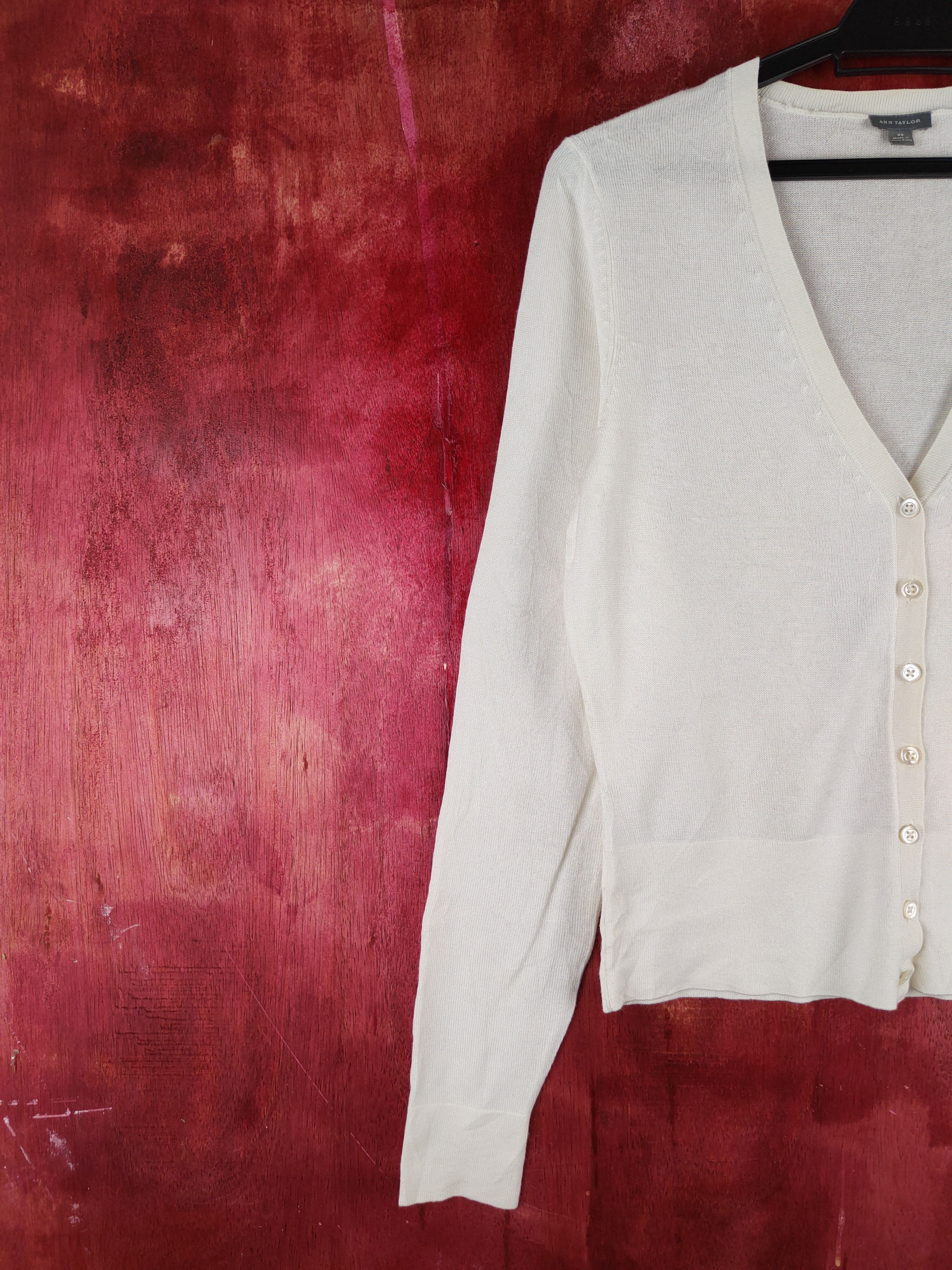 Ann Taylor × Japanese Brand Ann Taylor Ivory Knitwear Cardigan #S1133 Size XS / US 0-2 / IT 36-38 - 3 Thumbnail