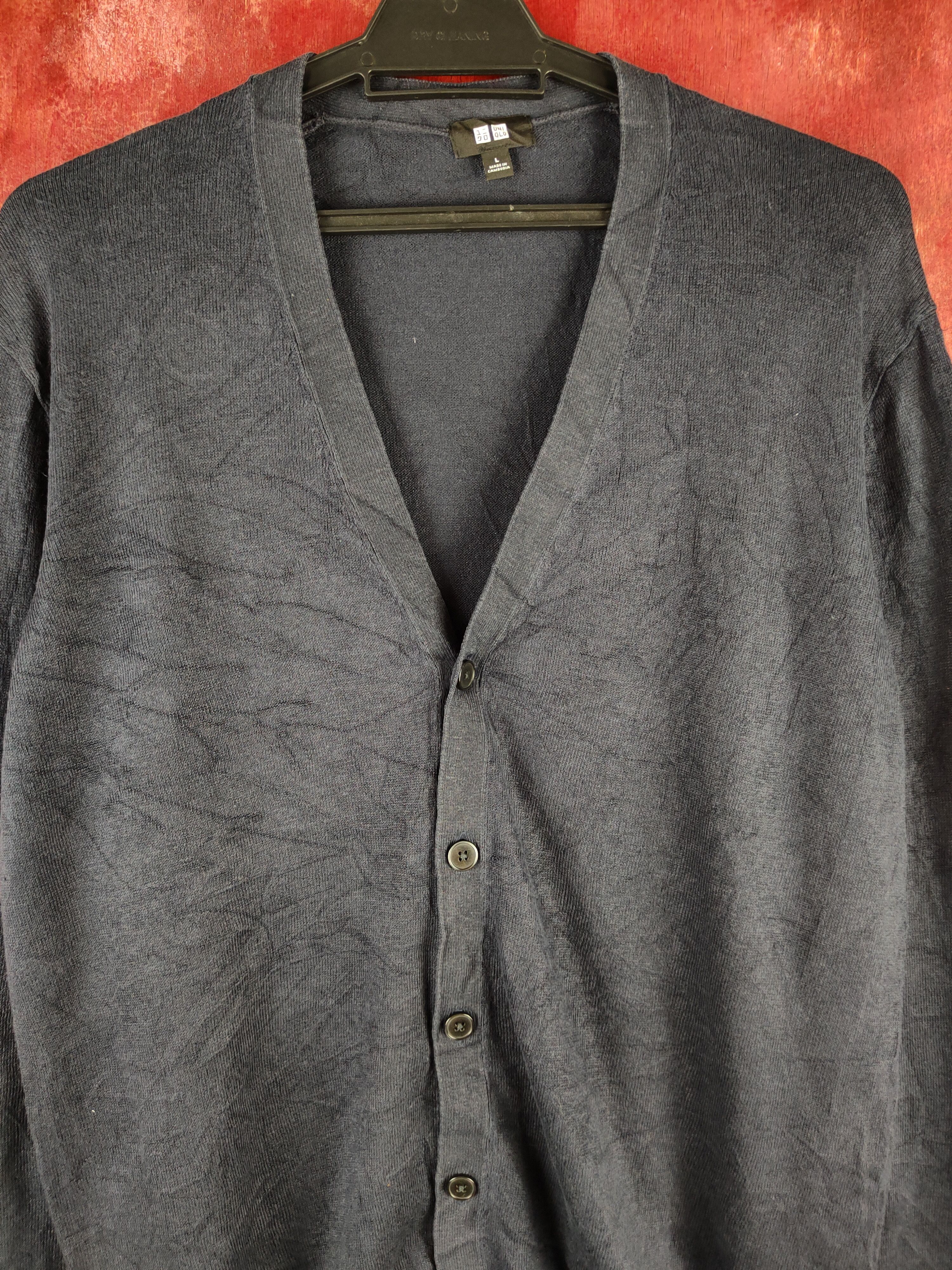 Japanese Brand × Uniqlo Uniqlo Navy Faded Knitwear Cardigan #S1134 Size US L / EU 52-54 / 3 - 2 Thumbnail