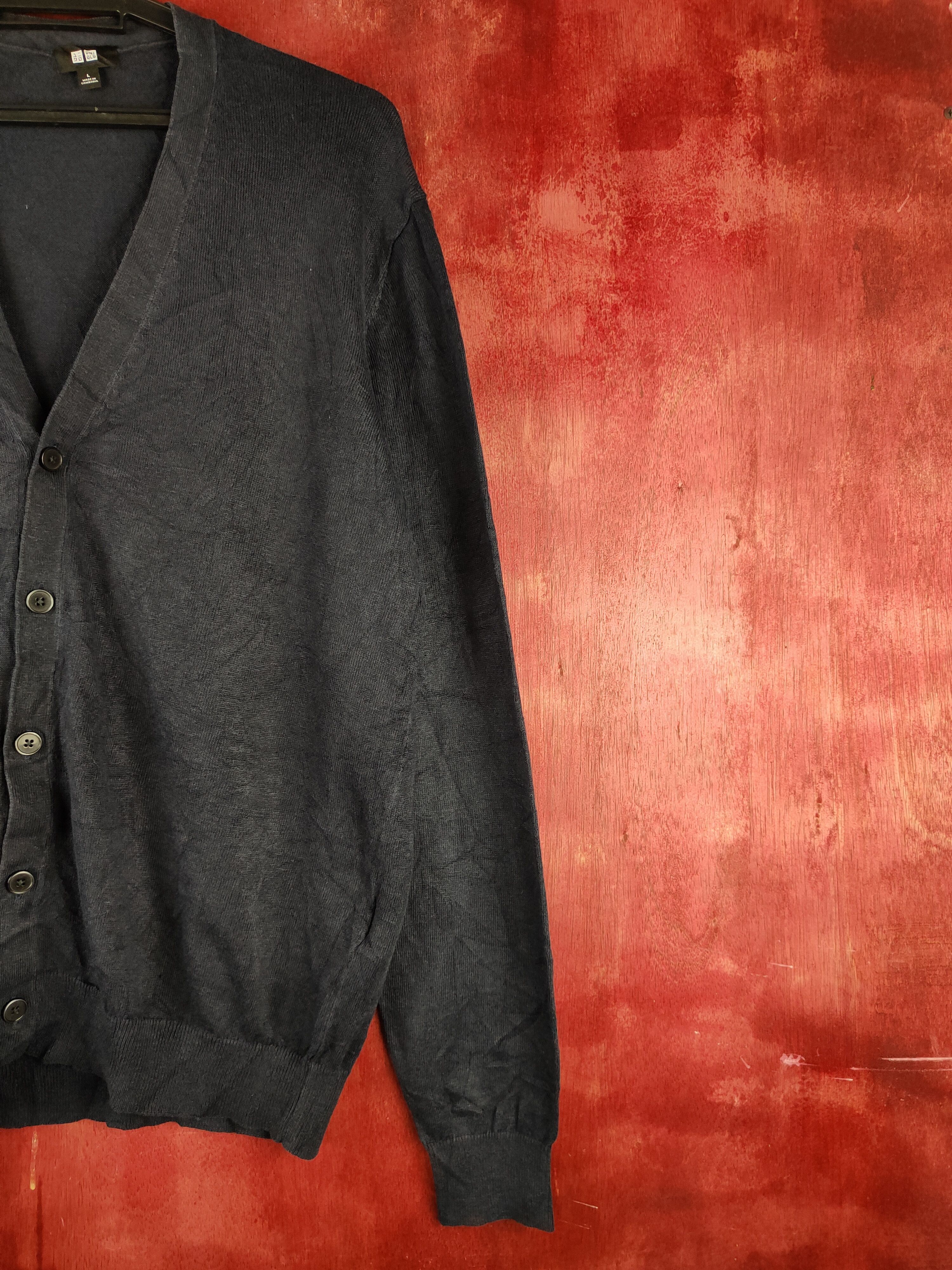 Japanese Brand × Uniqlo Uniqlo Navy Faded Knitwear Cardigan #S1134 Size US L / EU 52-54 / 3 - 5 Thumbnail