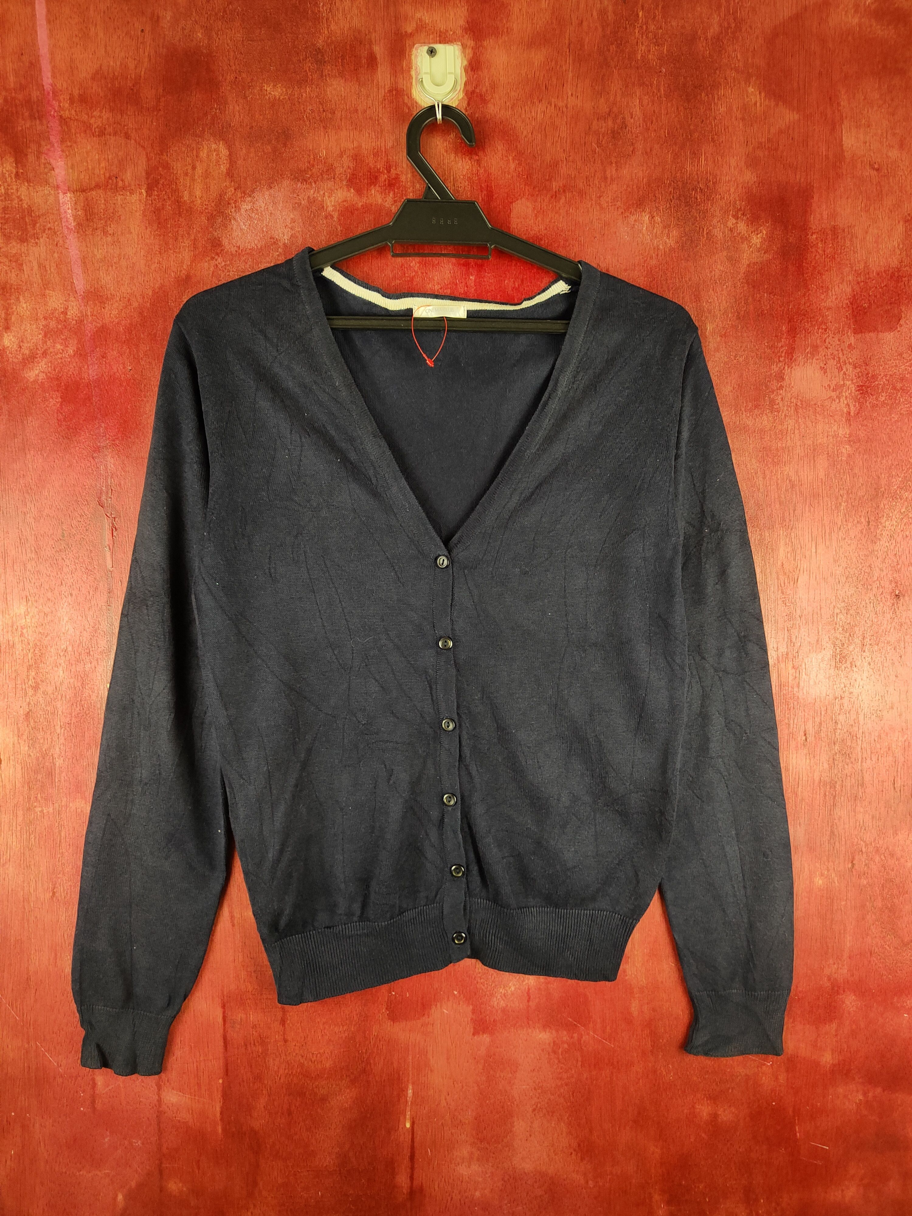 Japanese Brand Cinema Club Navy Blue Knitwear Cardigan #S1135 Size M / US 6-8 / IT 42-44 - 1 Thumbnail