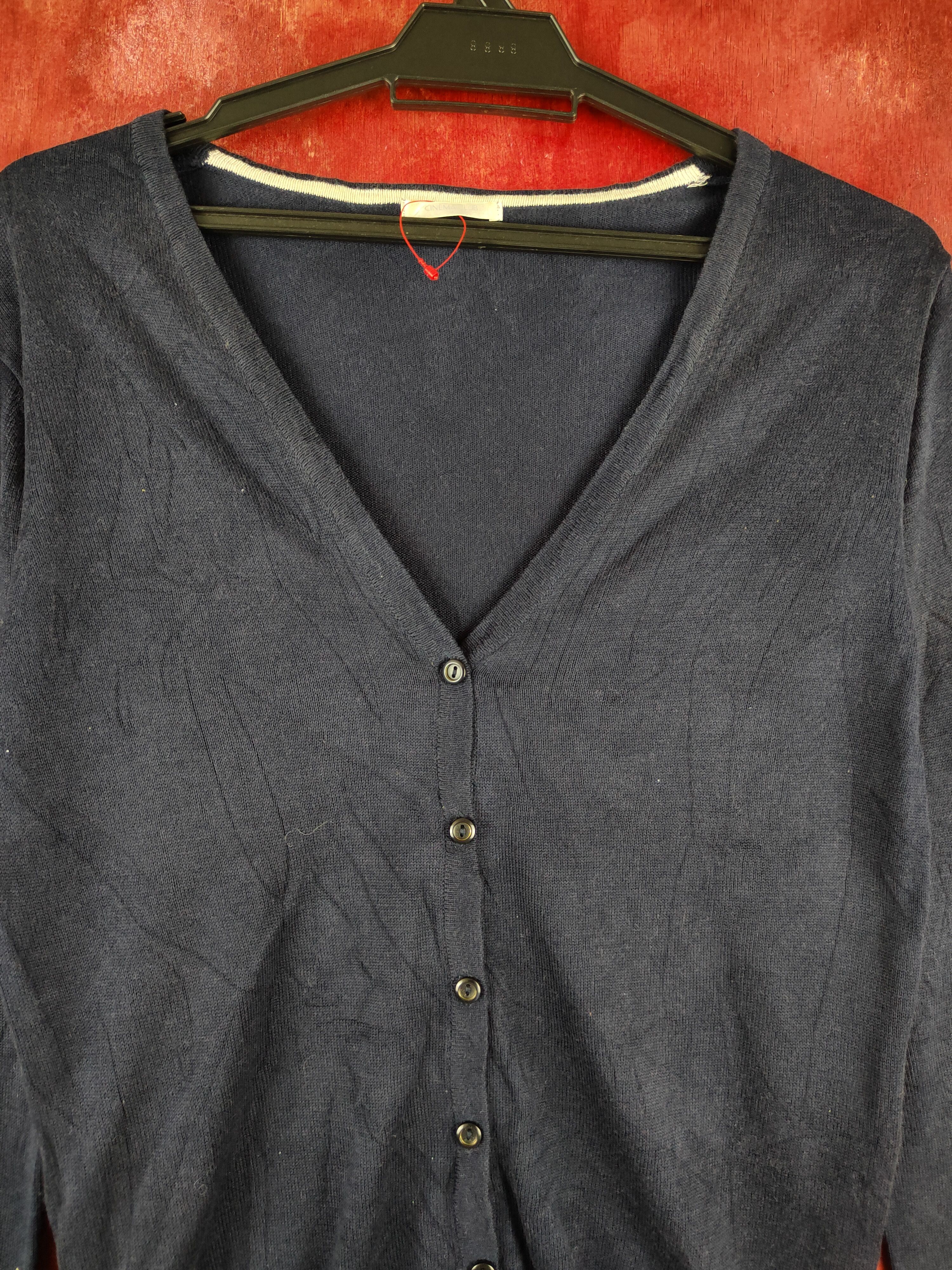 Japanese Brand Cinema Club Navy Blue Knitwear Cardigan #S1135 Size M / US 6-8 / IT 42-44 - 2 Thumbnail