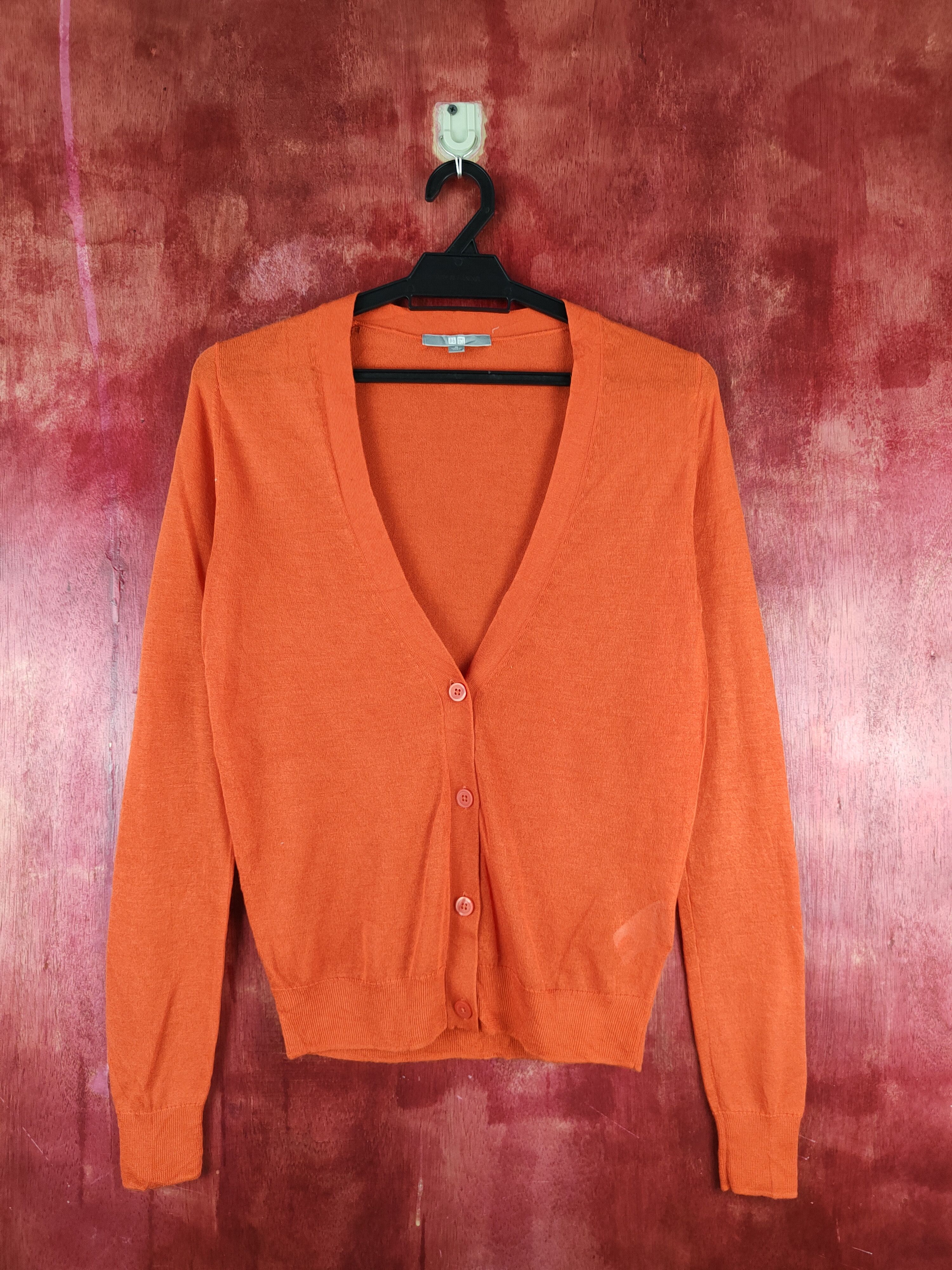 Japanese Brand Uniqlo Dark Orange Knitwear Cardigan #S1136 Size M / US 6-8 / IT 42-44 - 1 Thumbnail