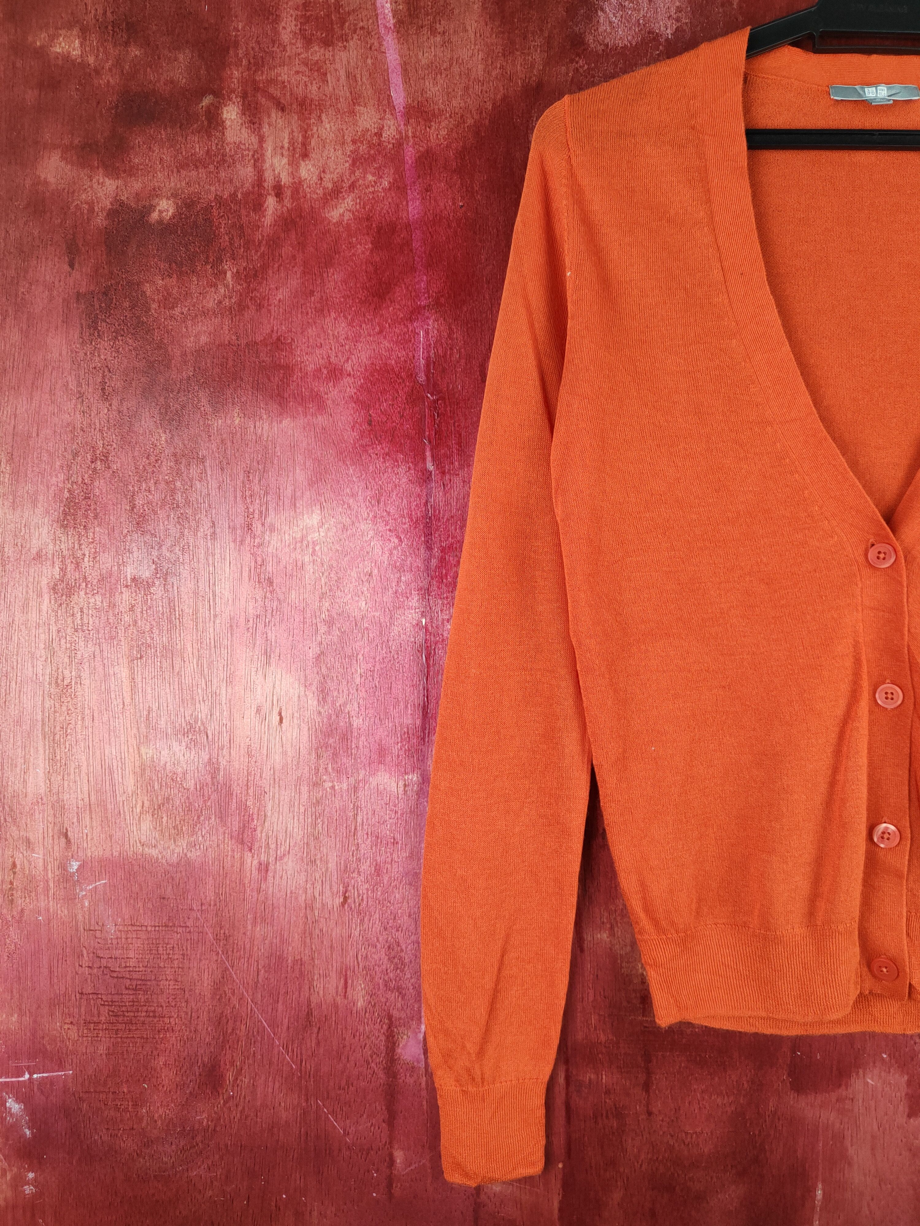 Japanese Brand Uniqlo Dark Orange Knitwear Cardigan #S1136 Size M / US 6-8 / IT 42-44 - 3 Thumbnail