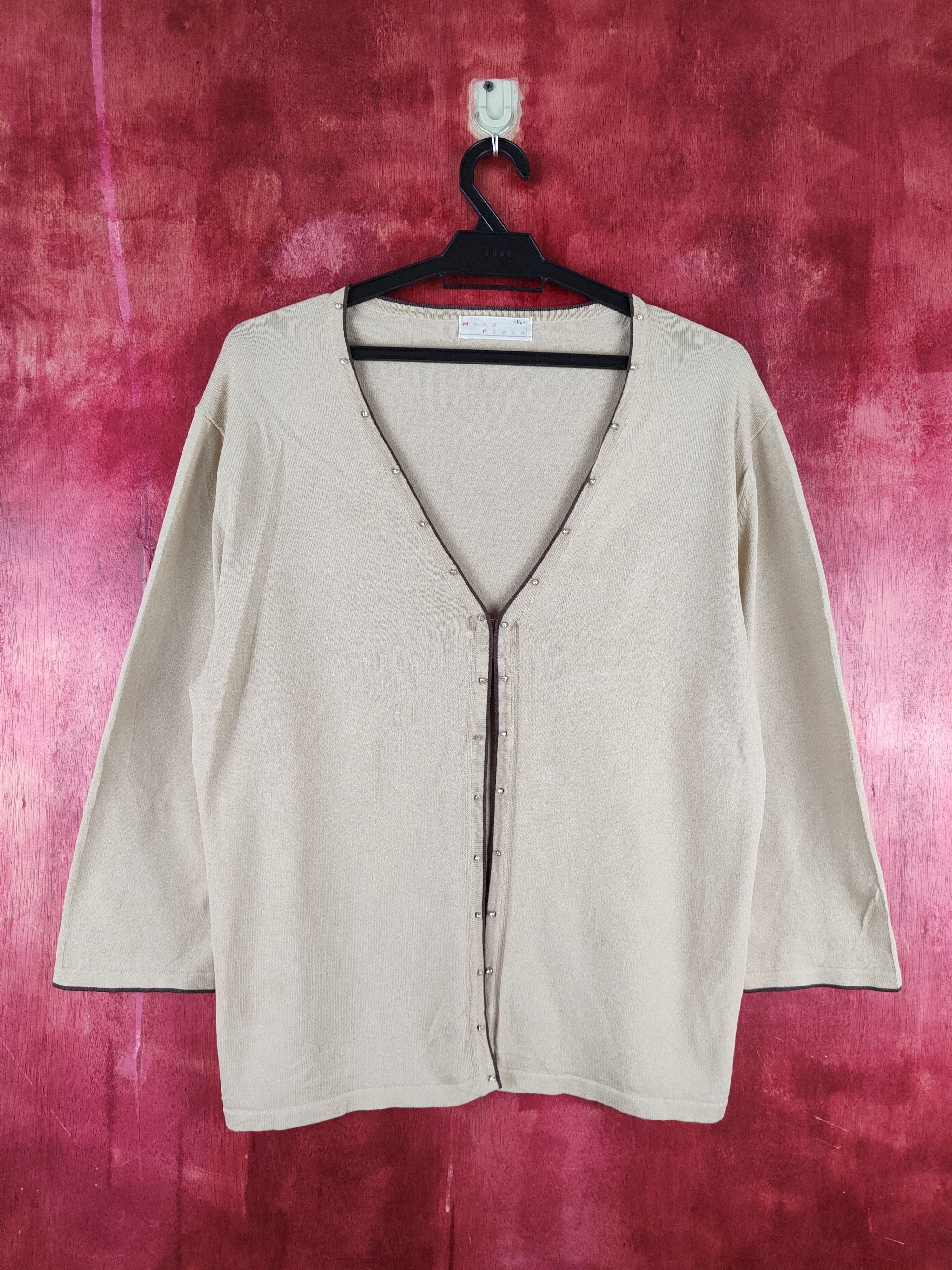 Japanese Brand × Vintage More Plata Brown Knitwear Cardigan #S1137 Size M / US 6-8 / IT 42-44 - 1 Thumbnail