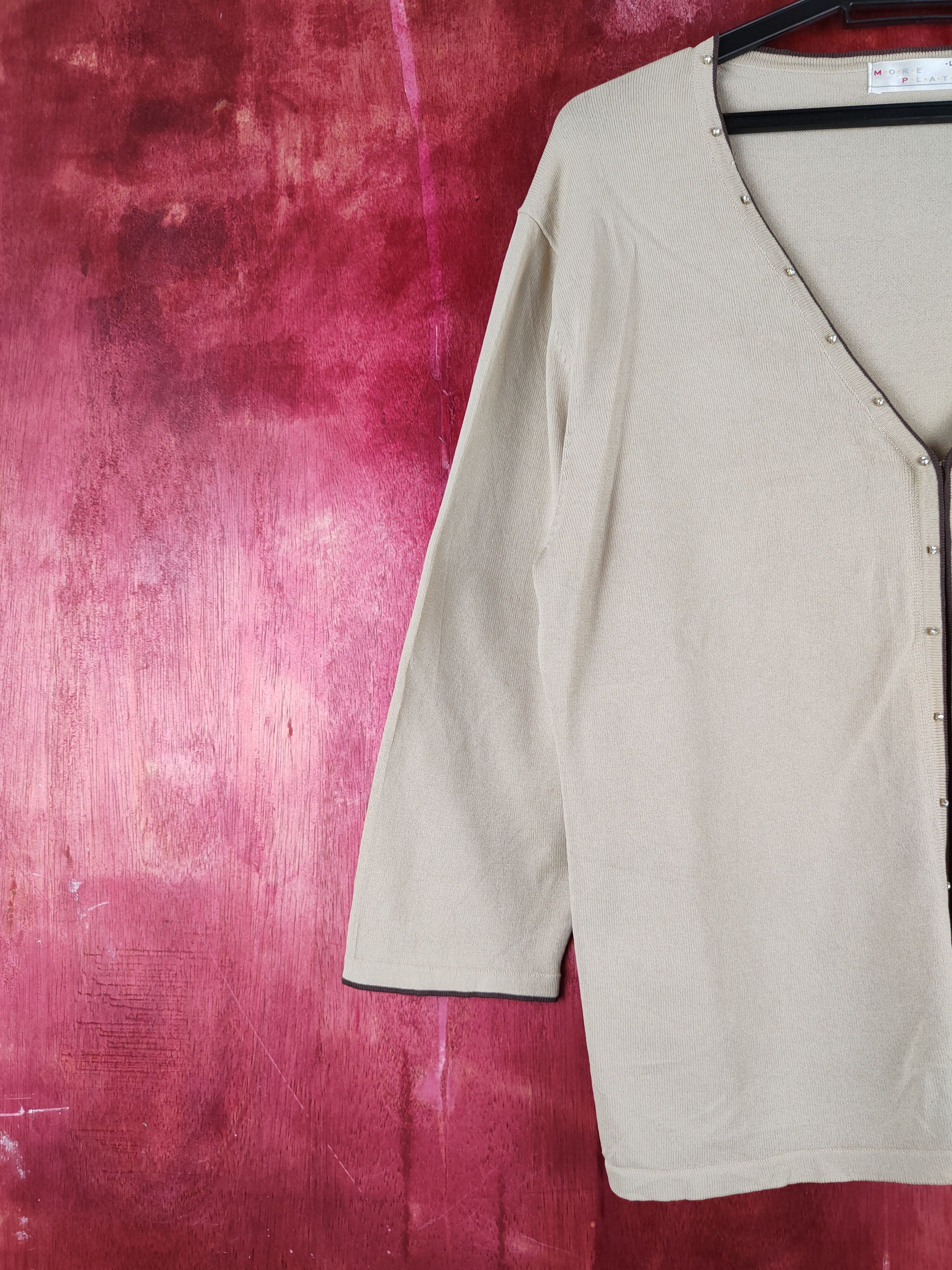 Japanese Brand × Vintage More Plata Brown Knitwear Cardigan #S1137 Size M / US 6-8 / IT 42-44 - 4 Thumbnail