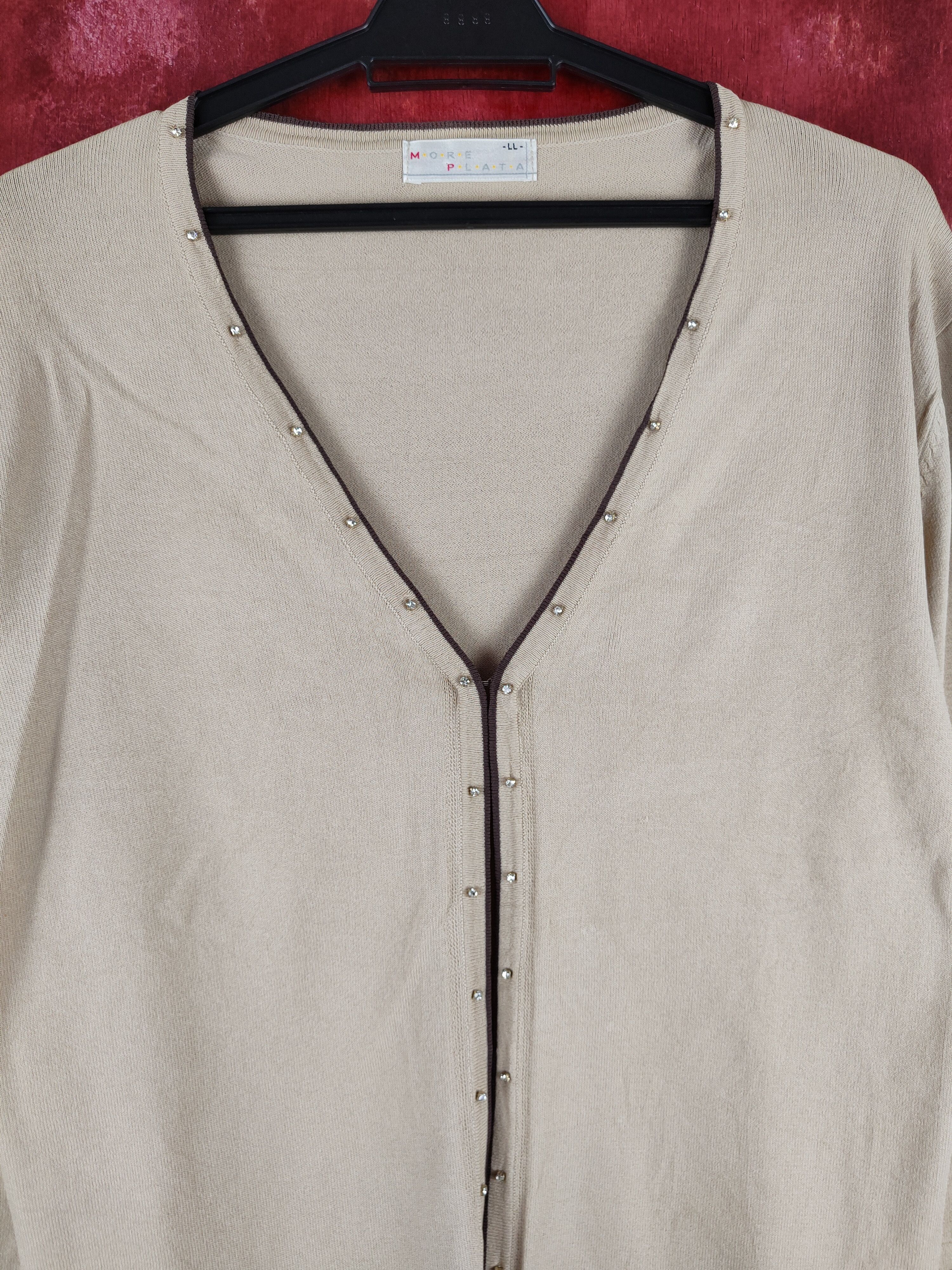 Japanese Brand × Vintage More Plata Brown Knitwear Cardigan #S1137 Size M / US 6-8 / IT 42-44 - 2 Thumbnail