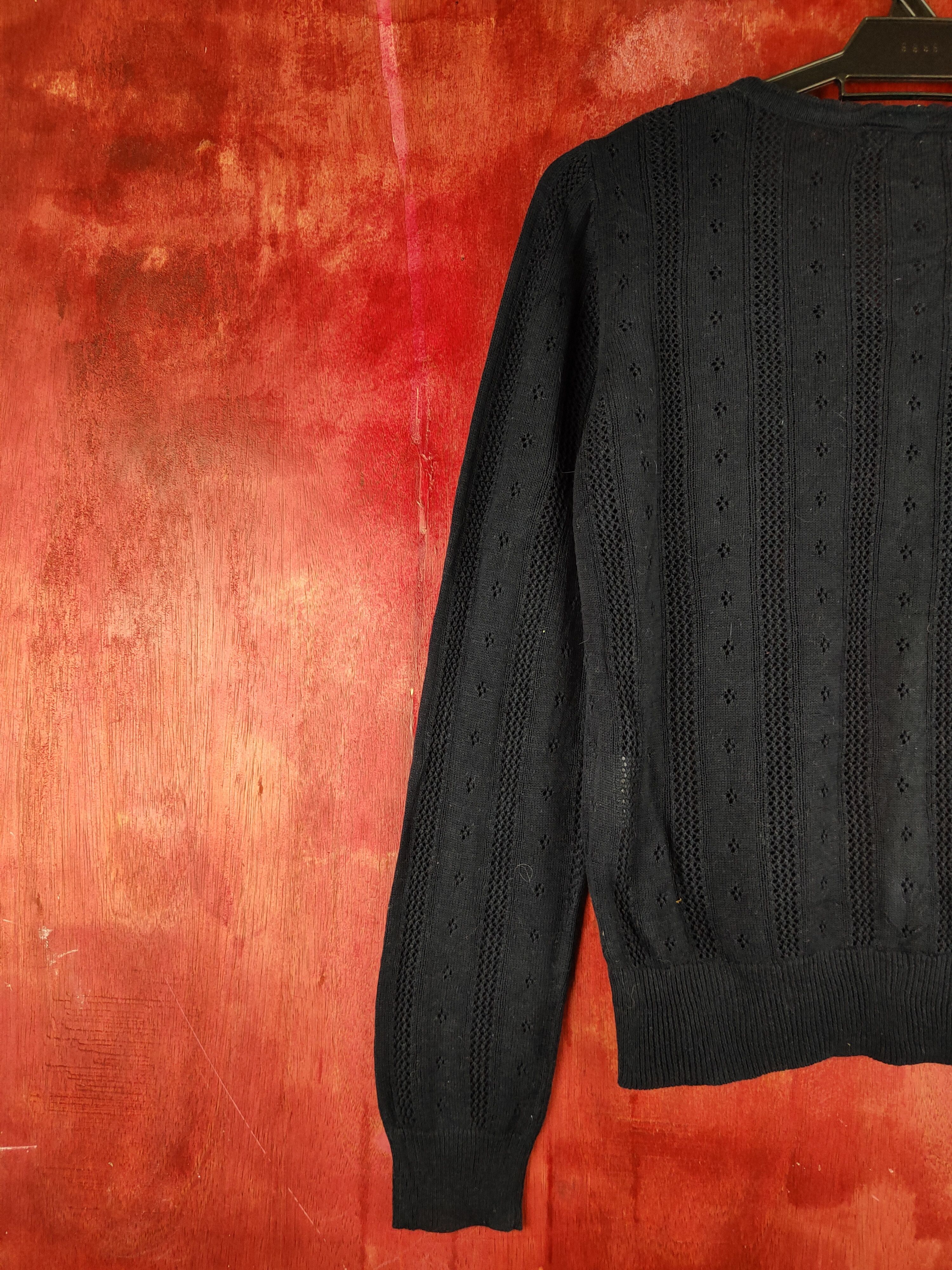 Japanese Brand Sorridere Navy Crochet Meshnet Knitwear Cardigan #S1138 Size M / US 6-8 / IT 42-44 - 8 Thumbnail