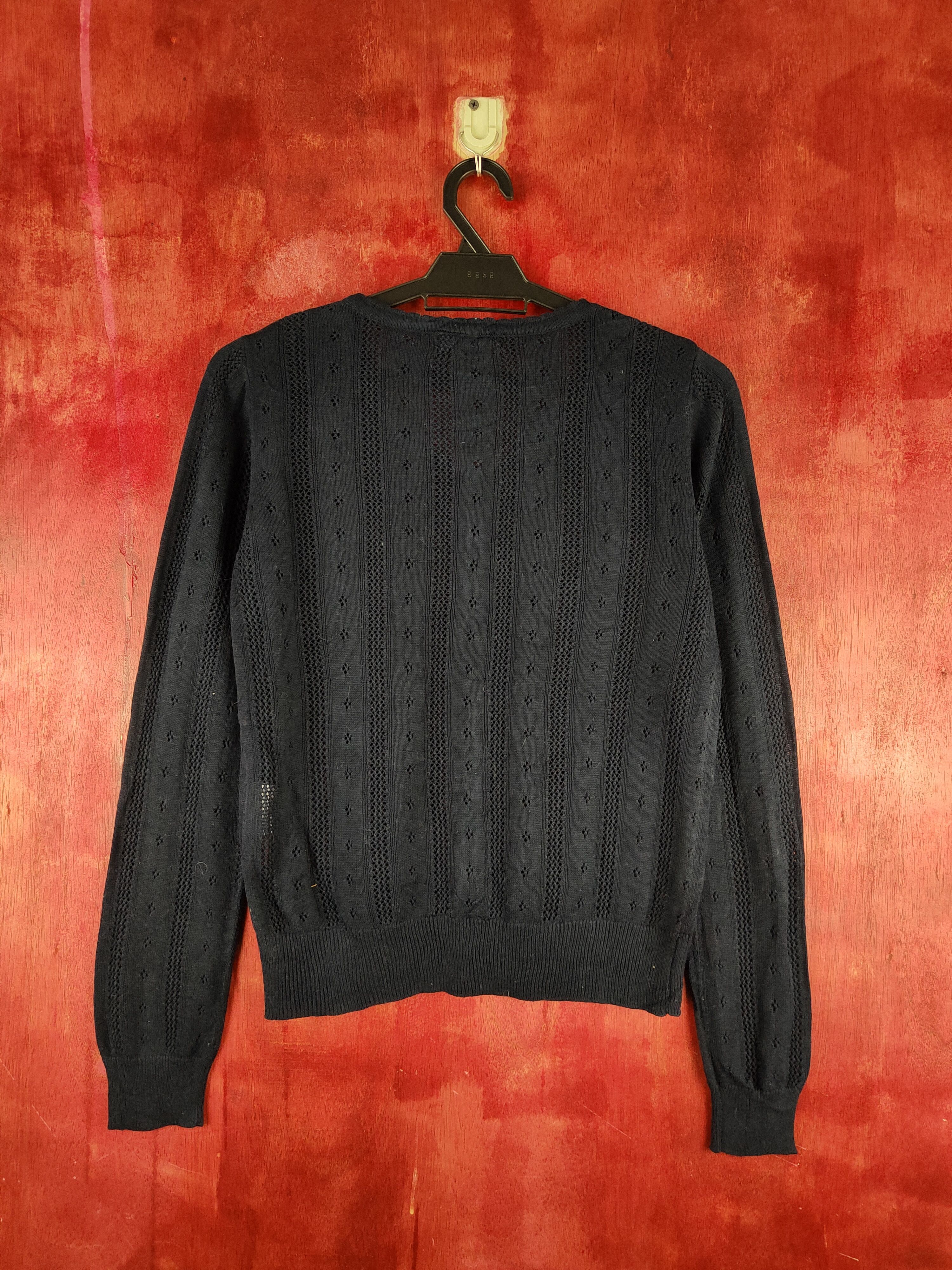 Japanese Brand Sorridere Navy Crochet Meshnet Knitwear Cardigan #S1138 Size M / US 6-8 / IT 42-44 - 7 Thumbnail