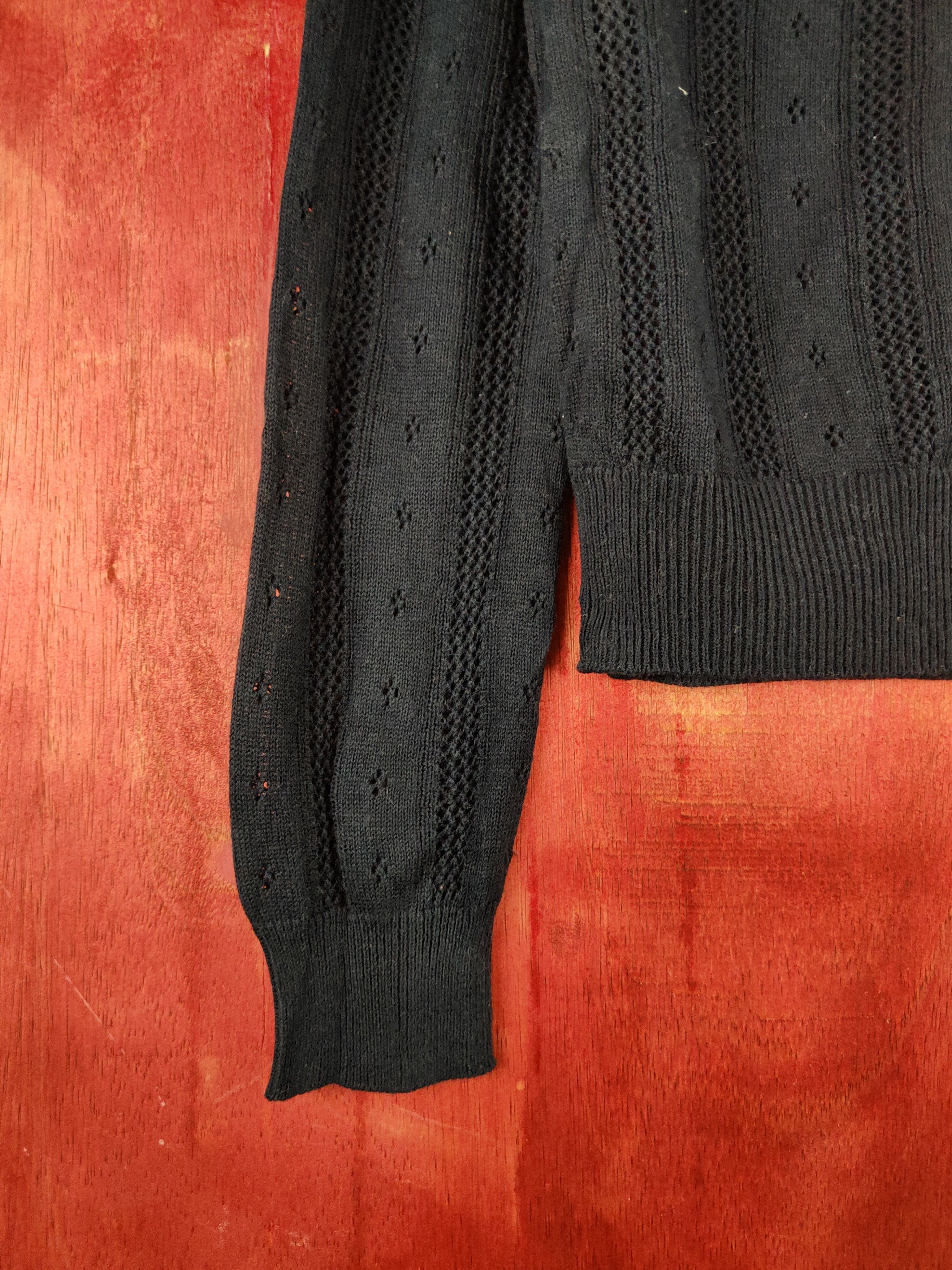 Japanese Brand Sorridere Navy Crochet Meshnet Knitwear Cardigan #S1138 Size M / US 6-8 / IT 42-44 - 4 Thumbnail