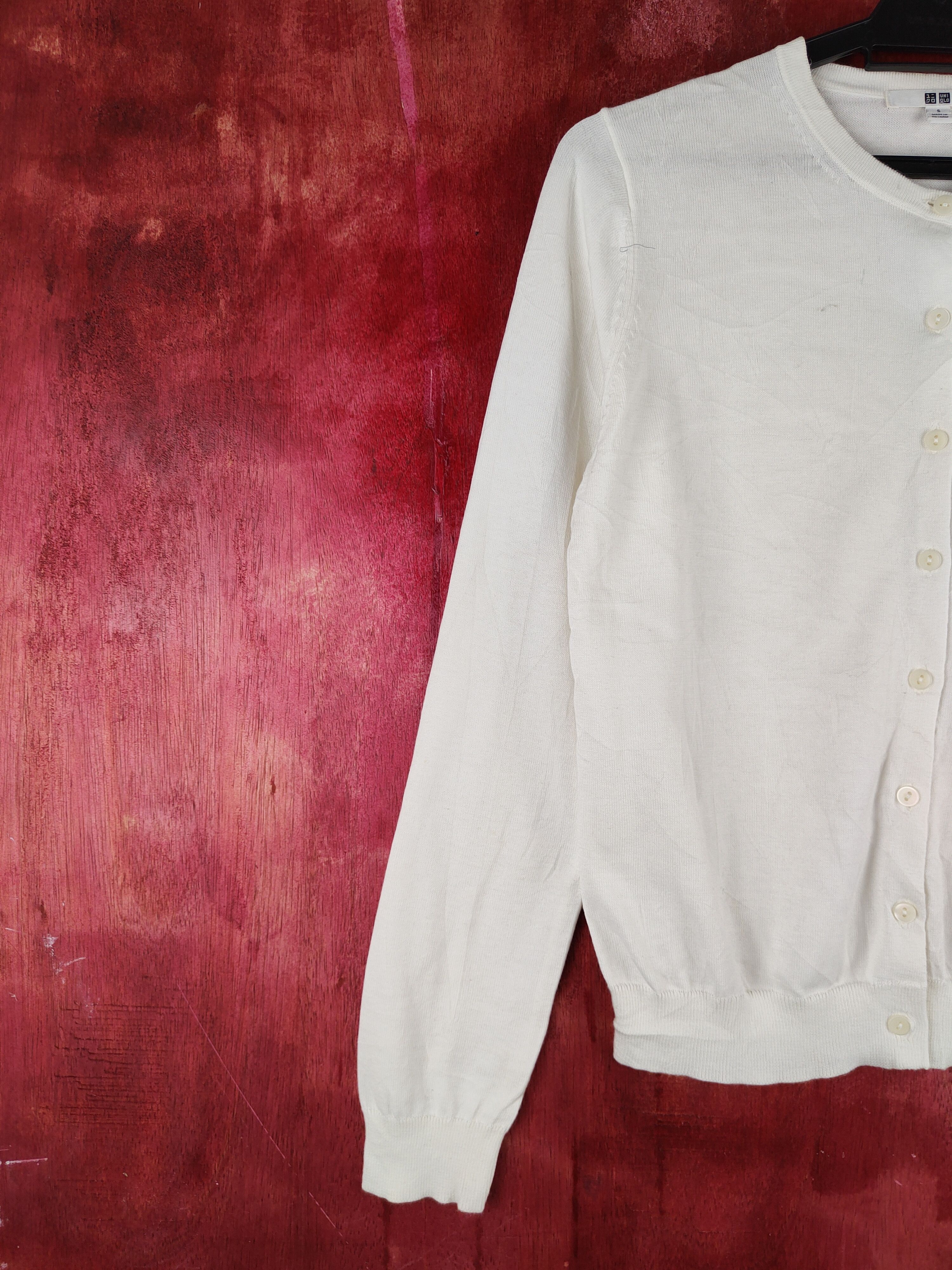 Japanese Brand × Uniqlo Uniqlo vintage Ivory Knitwear Cardigan #S1139 Size S / US 4 / IT 40 - 3 Thumbnail