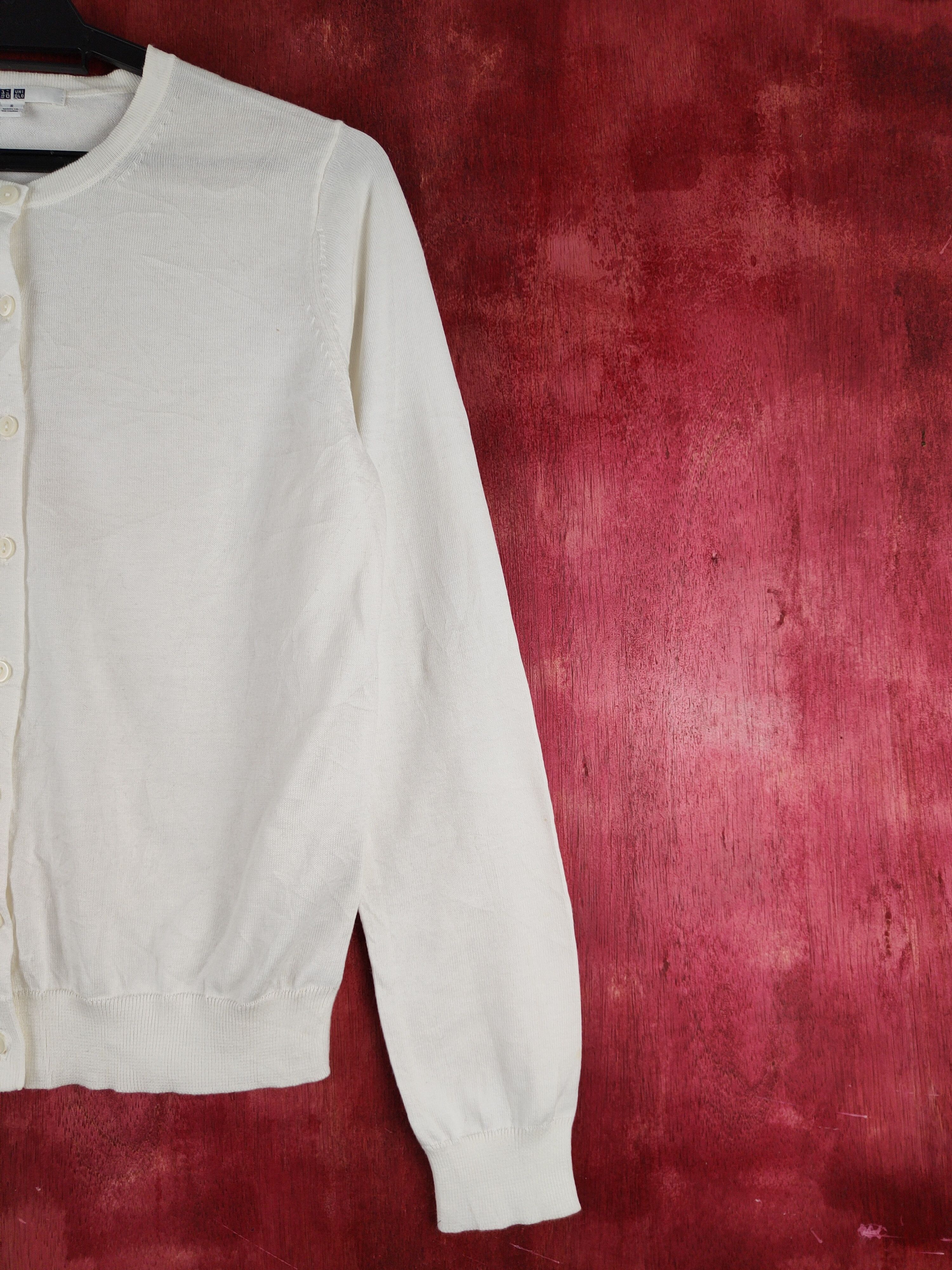 Japanese Brand × Uniqlo Uniqlo vintage Ivory Knitwear Cardigan #S1139 Size S / US 4 / IT 40 - 5 Thumbnail