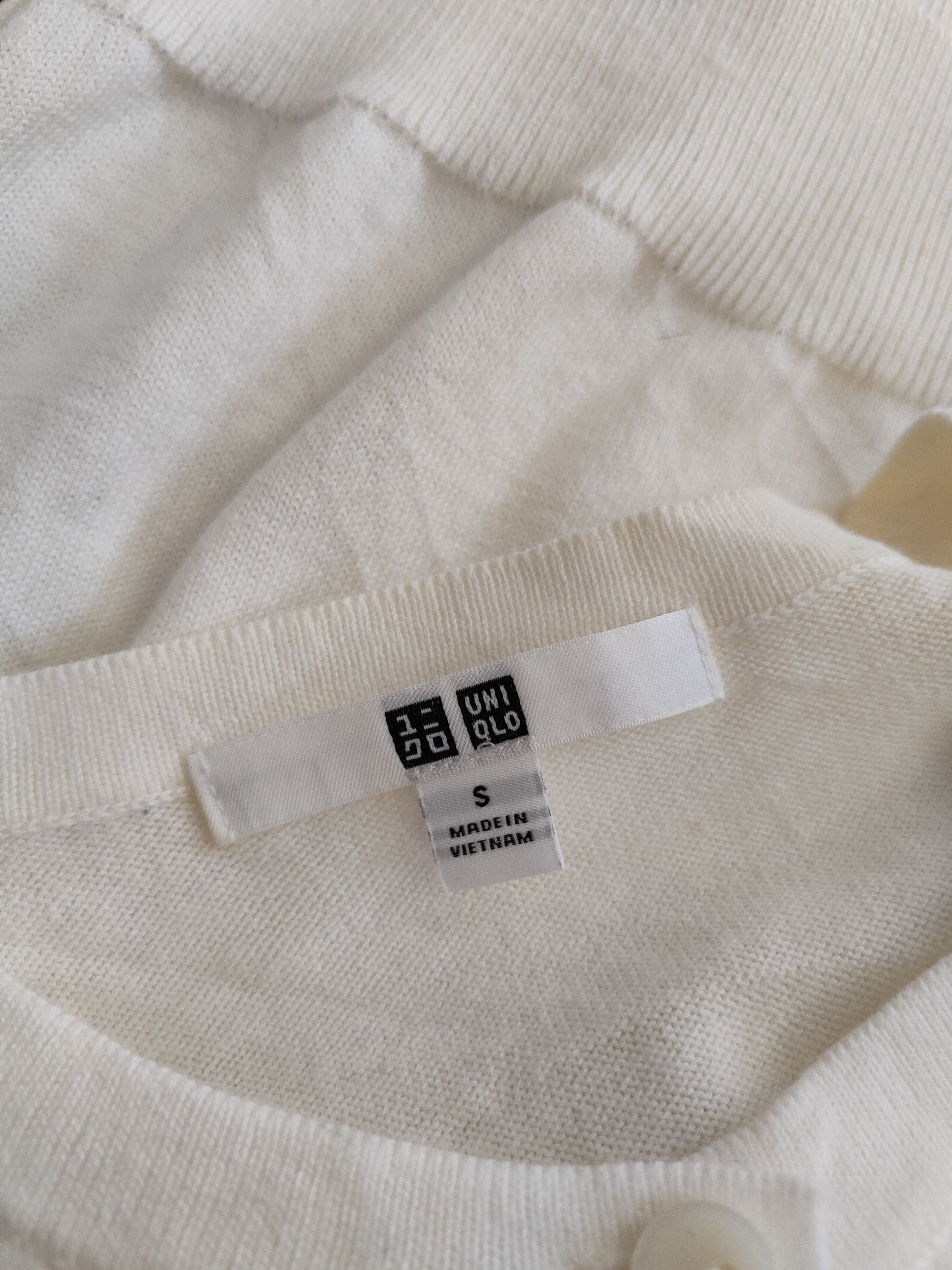Japanese Brand × Uniqlo Uniqlo vintage Ivory Knitwear Cardigan #S1139 Size S / US 4 / IT 40 - 11 Thumbnail