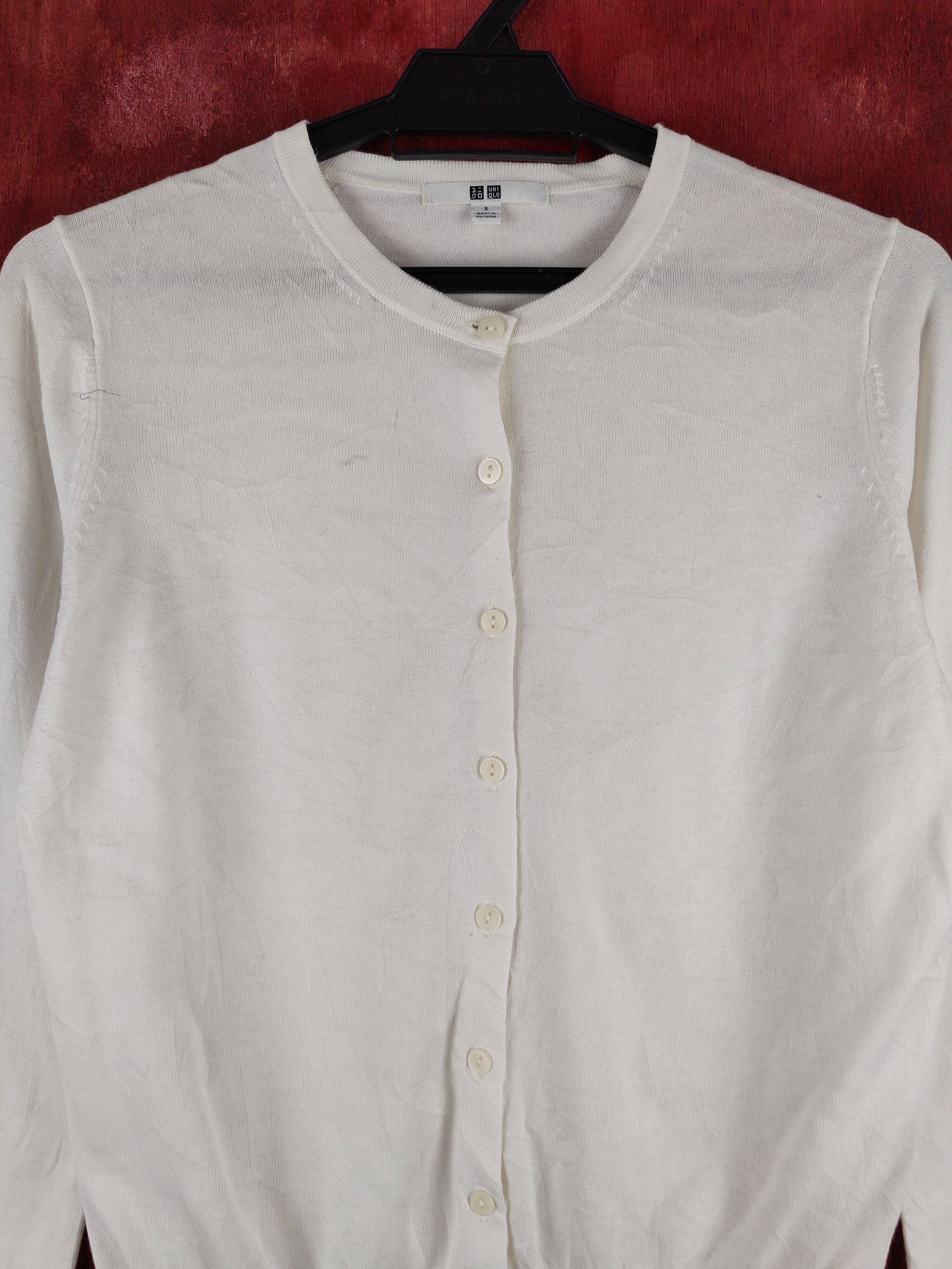 Japanese Brand × Uniqlo Uniqlo vintage Ivory Knitwear Cardigan #S1139 Size S / US 4 / IT 40 - 2 Thumbnail