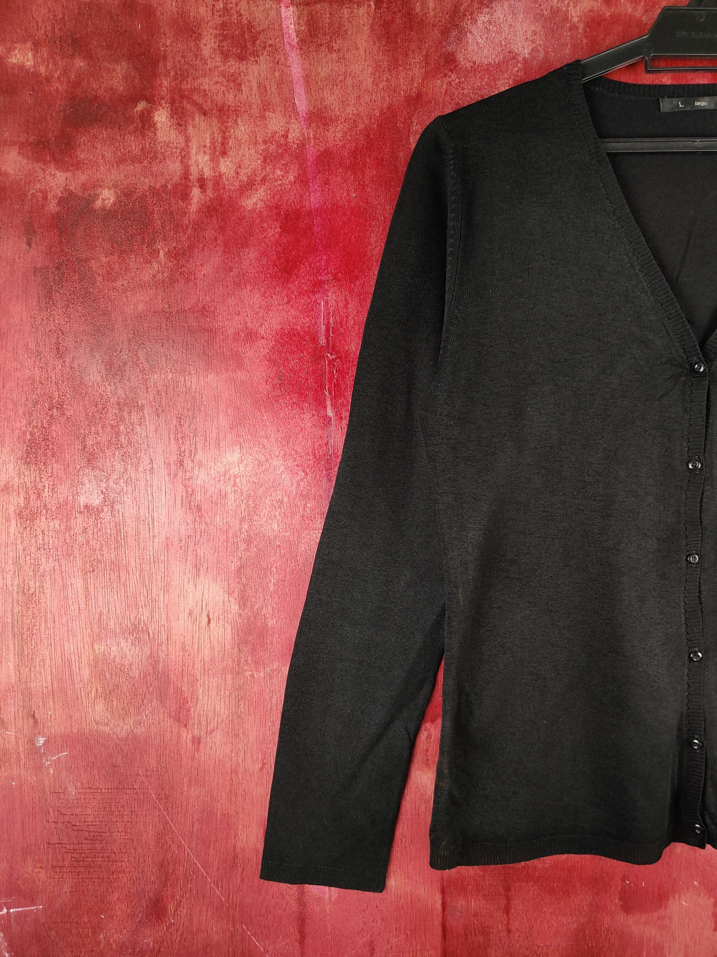 Japanese Brand Japanese Brand Black Crochet Meshnet Knit Cardigan #S1141 Size S / US 4 / IT 40 - 4 Thumbnail