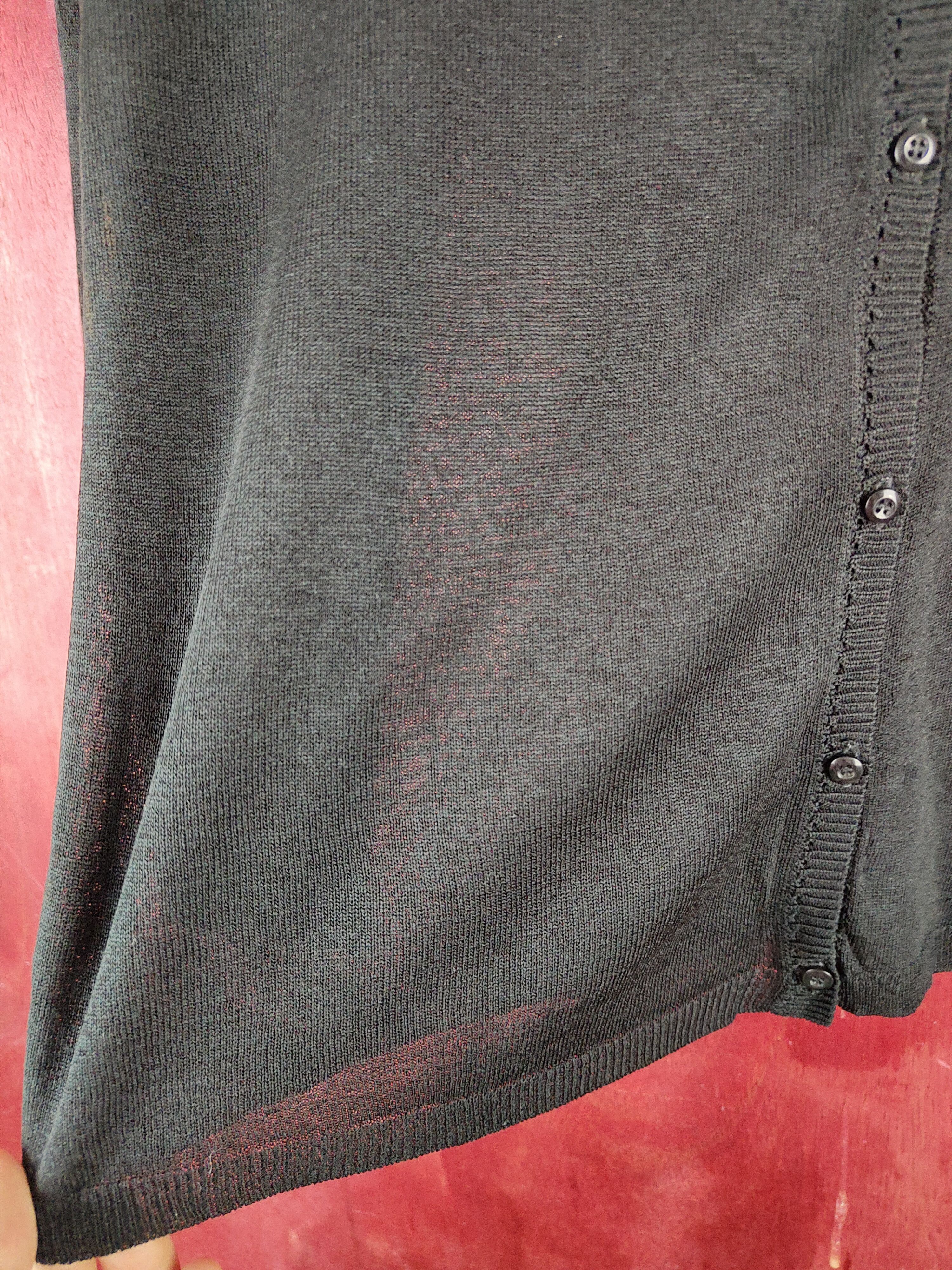 Japanese Brand Japanese Brand Black Crochet Meshnet Knit Cardigan #S1141 Size S / US 4 / IT 40 - 2 Thumbnail