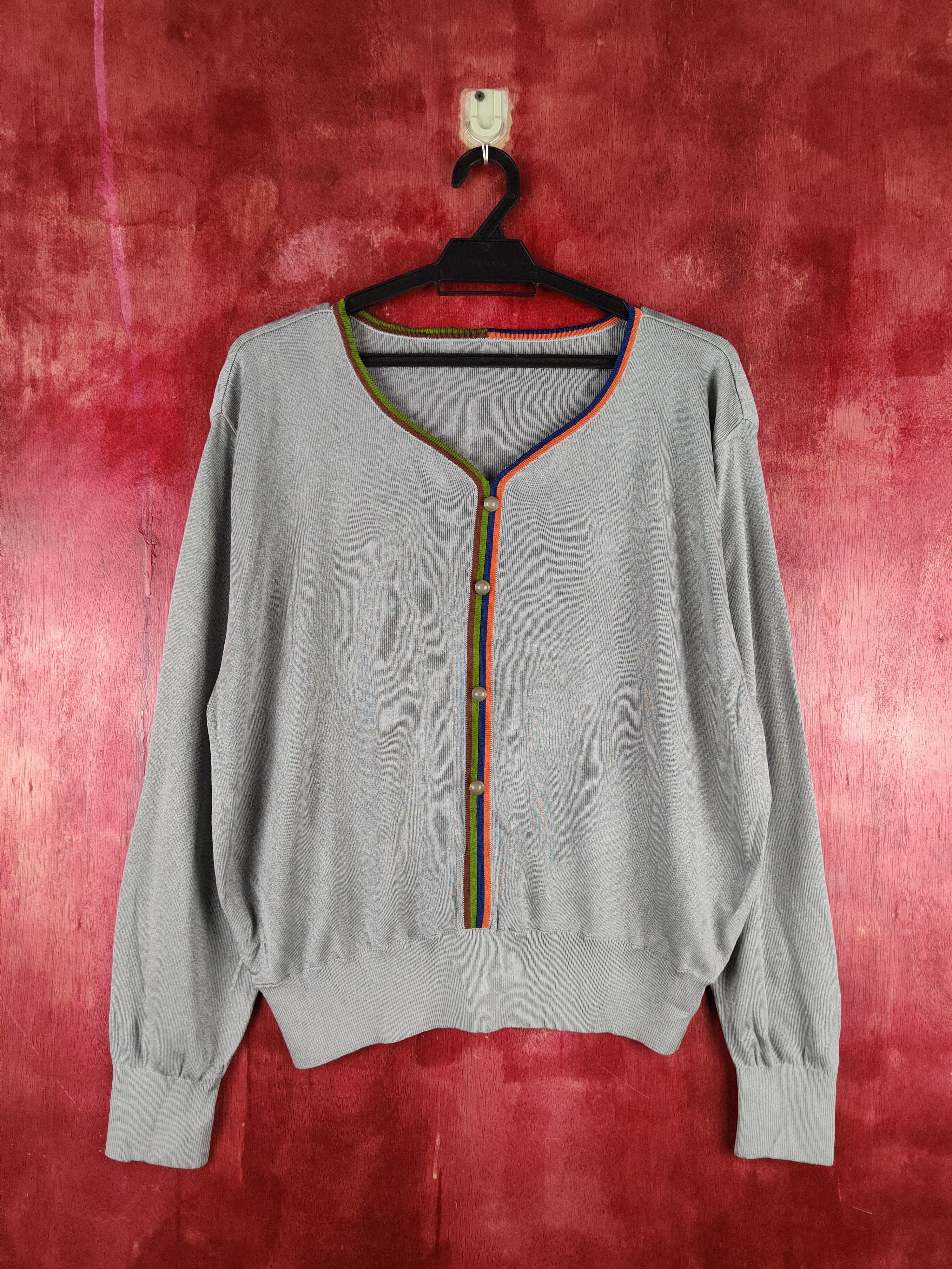 image of Vintage Gray Crochet Meshnet Knit Sweatshirt S1142 in Grey, Women's (Size Large)