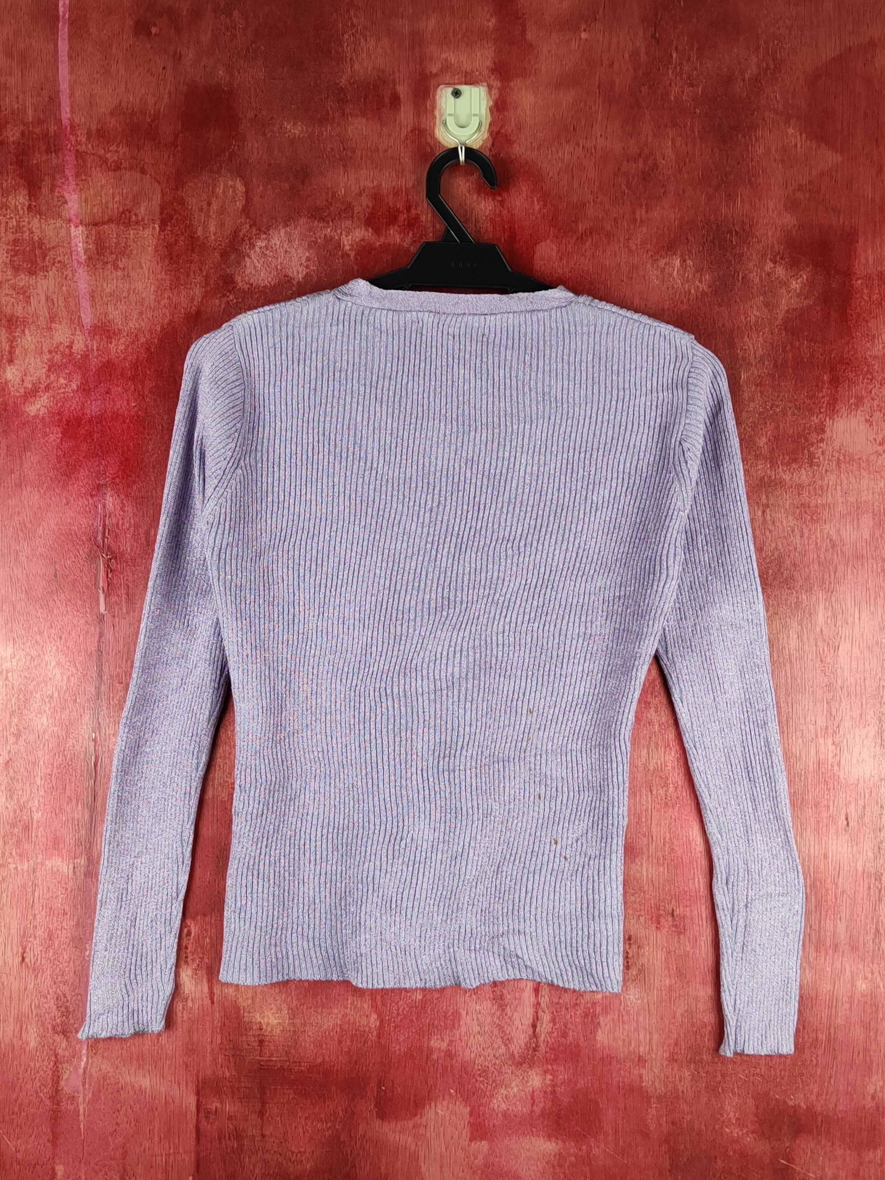 Japanese Brand Zibitto Purple Shining Knitwear Cardigan #S1145 Size S / US 4 / IT 40 - 7 Thumbnail