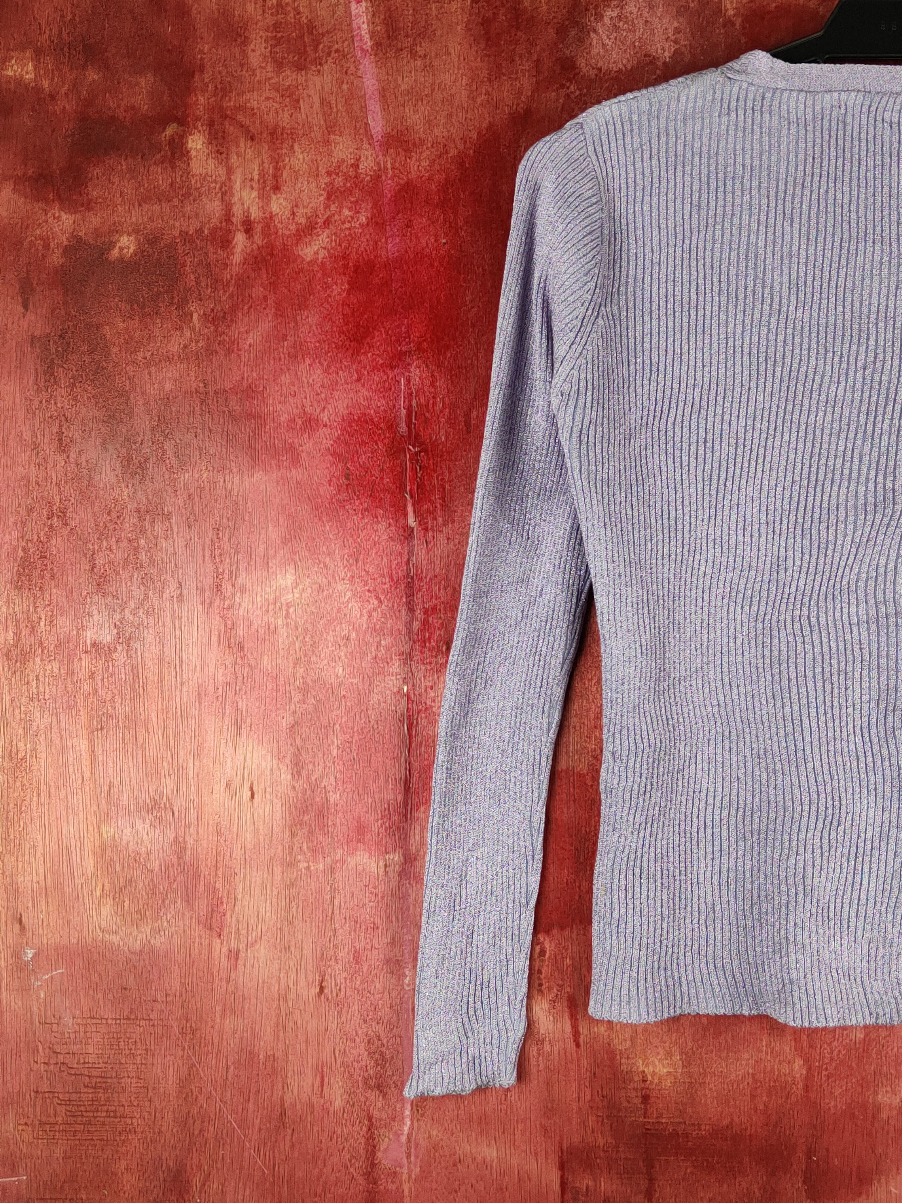 Japanese Brand Zibitto Purple Shining Knitwear Cardigan #S1145 Size S / US 4 / IT 40 - 9 Thumbnail