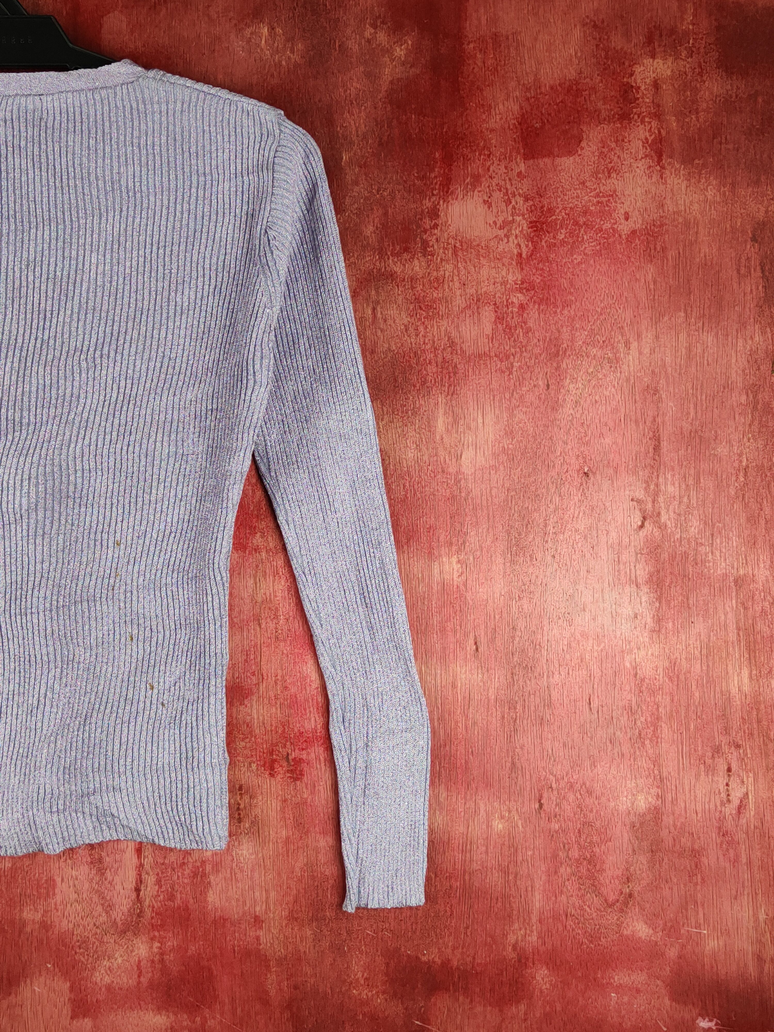Japanese Brand Zibitto Purple Shining Knitwear Cardigan #S1145 Size S / US 4 / IT 40 - 10 Thumbnail