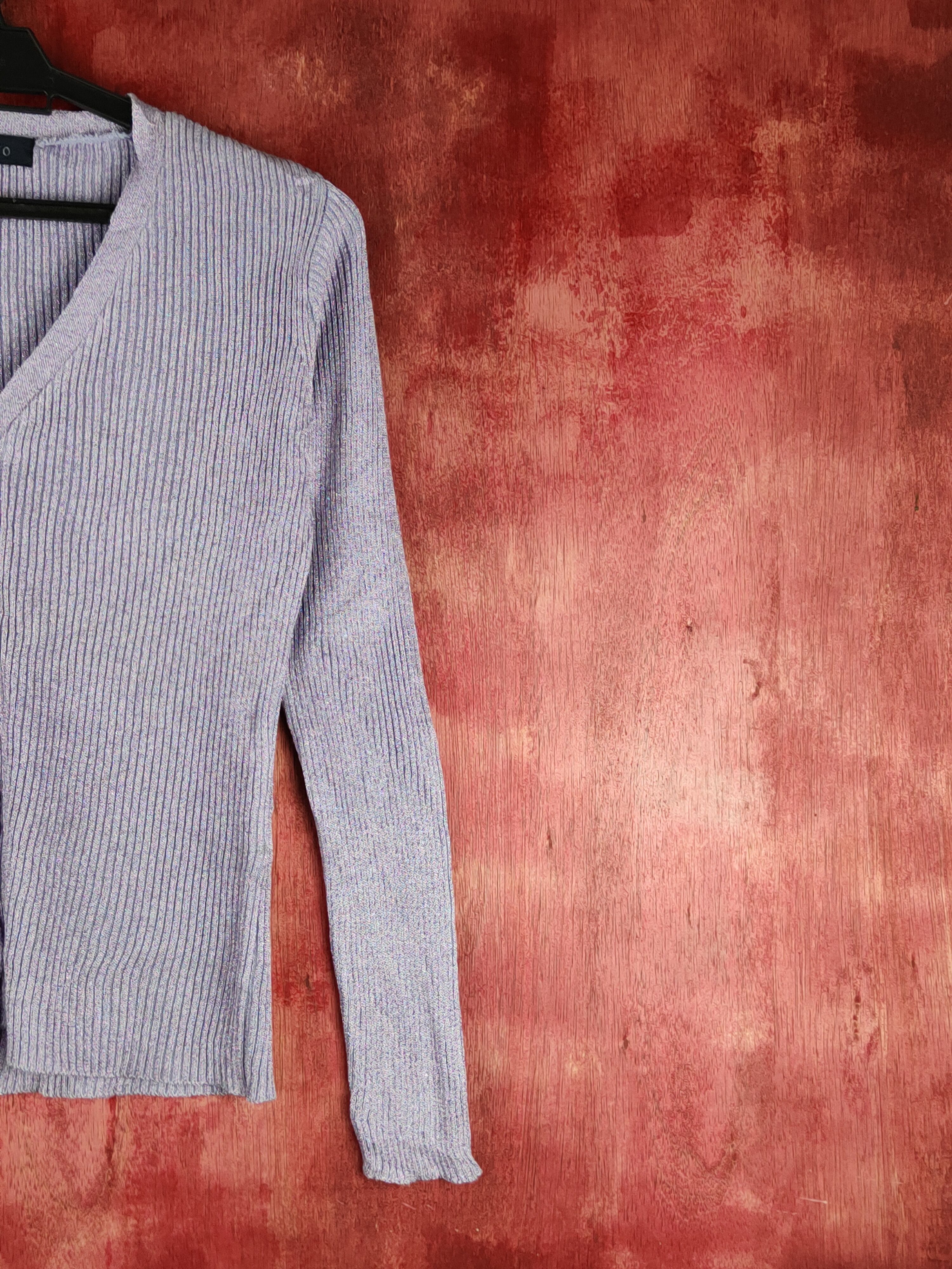 Japanese Brand Zibitto Purple Shining Knitwear Cardigan #S1145 Size S / US 4 / IT 40 - 5 Thumbnail