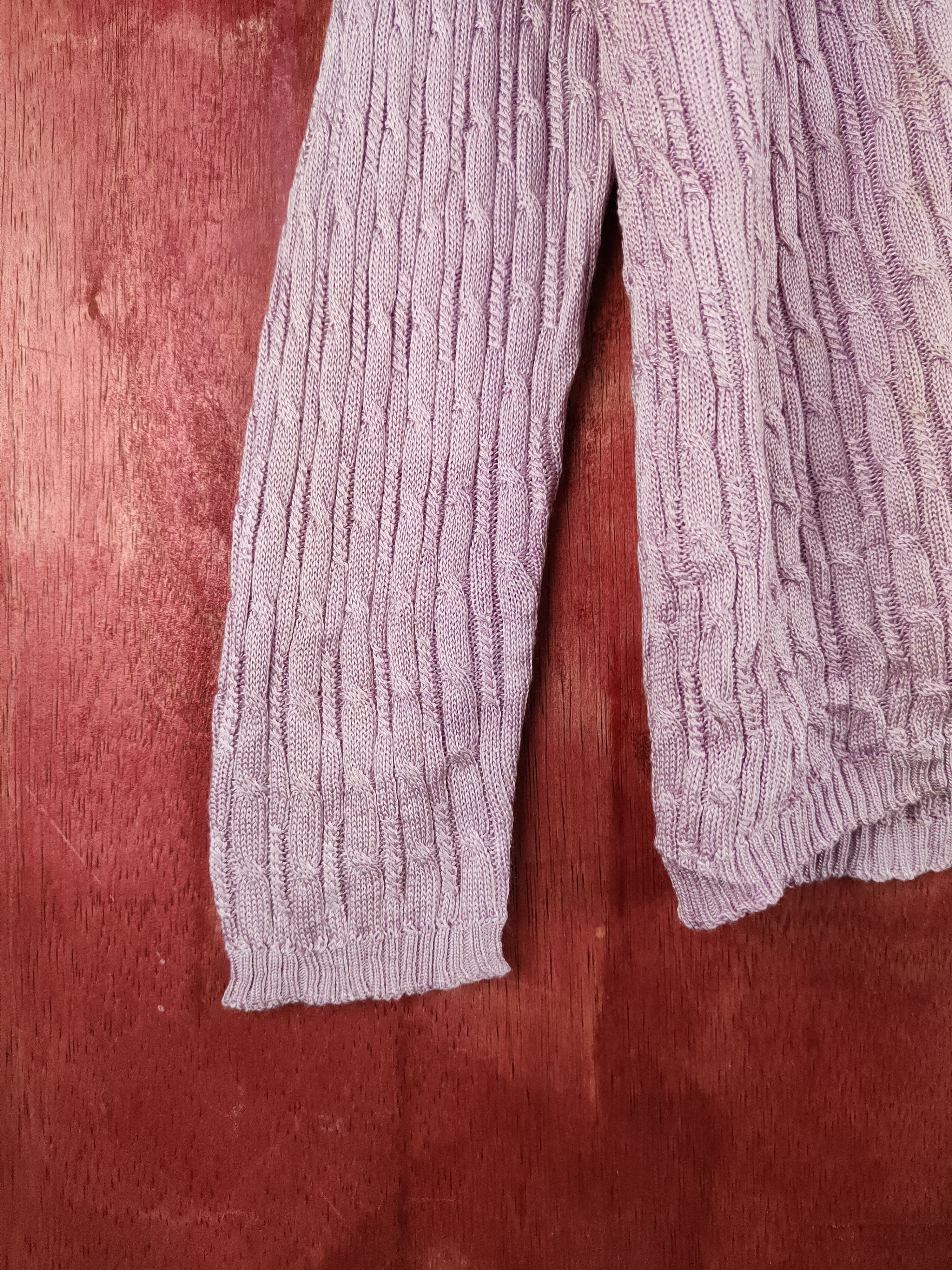 Japanese Brand × Vintage Vestido Lavender Crochet Meshnet Knitwear Cardigan #S1146 Size L / US 10 / IT 46 - 4 Thumbnail