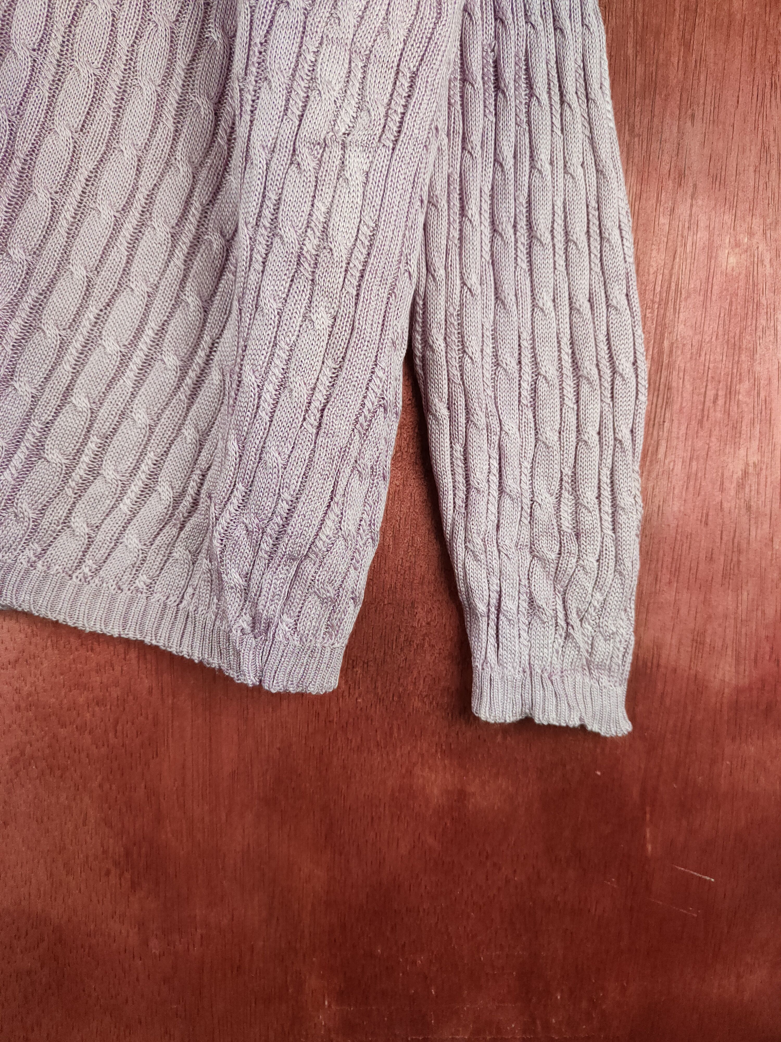 Japanese Brand × Vintage Vestido Lavender Crochet Meshnet Knitwear Cardigan #S1146 Size L / US 10 / IT 46 - 6 Thumbnail