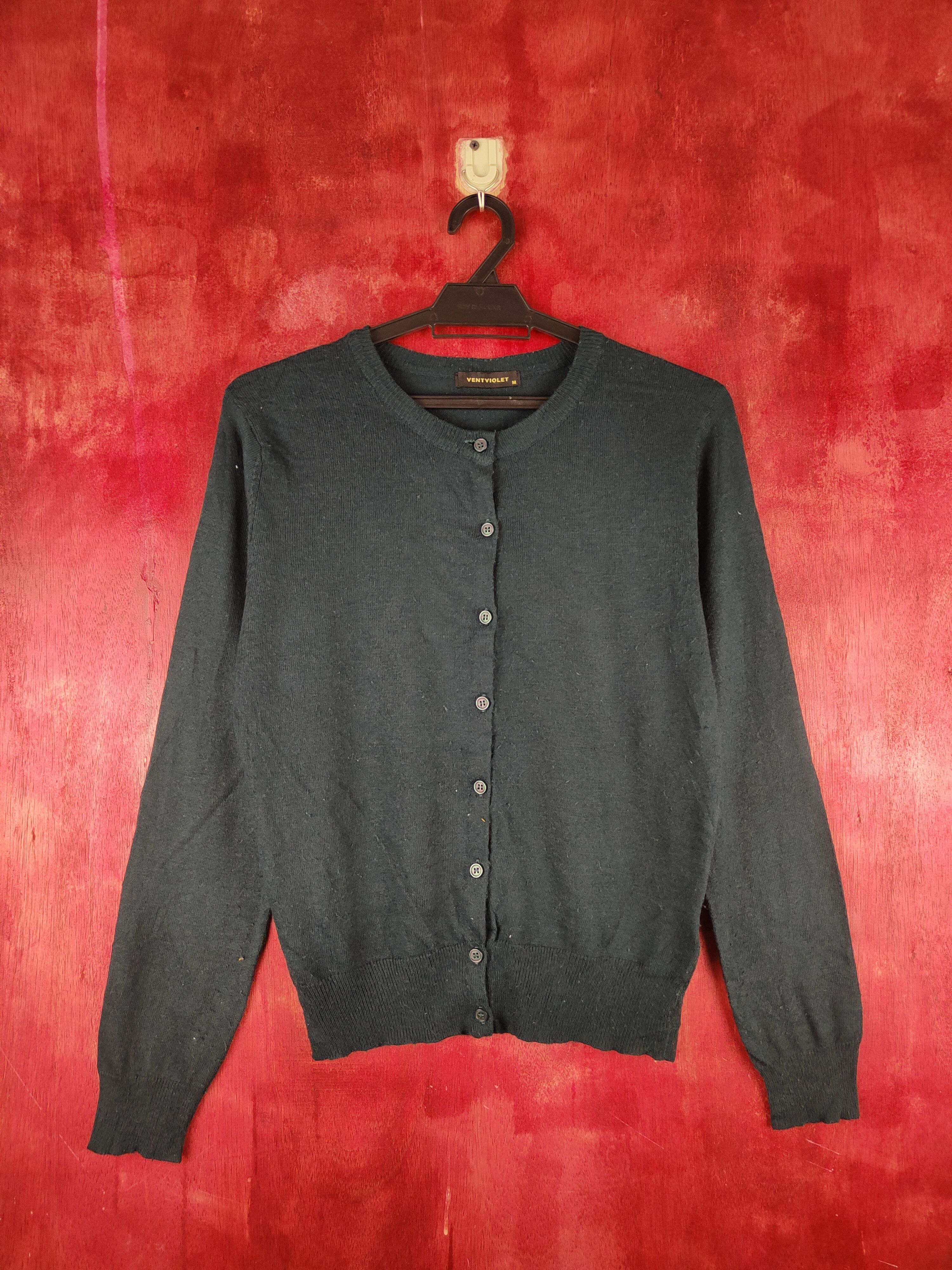 Japanese Brand Vent Violet Emerald Knitwear Cardigan #S1149 Size M / US 6-8 / IT 42-44 - 1 Thumbnail