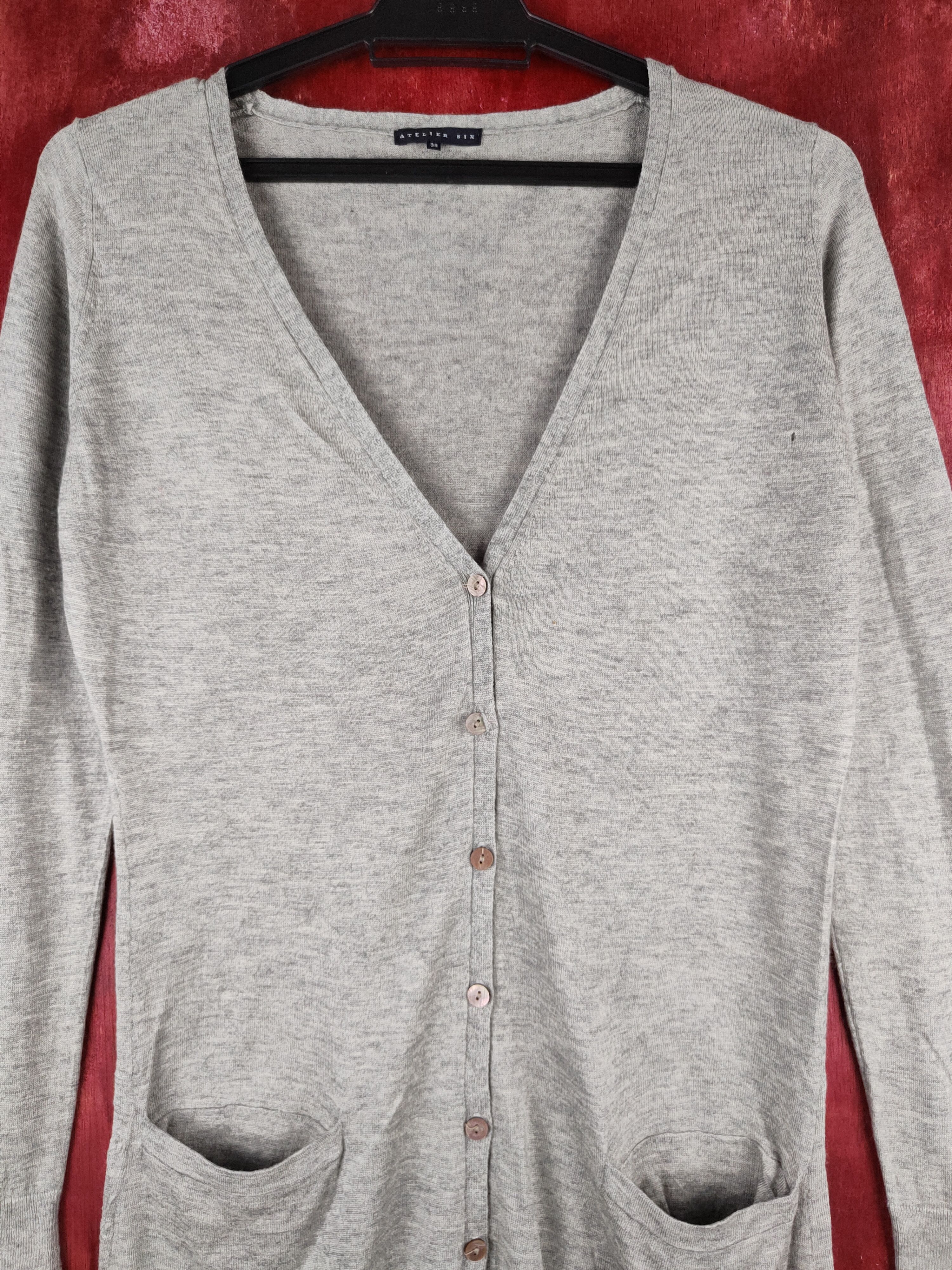 Japanese Brand Atelier Six Gray Knitwear Cardigan #S1150 Size S / US 4 / IT 40 - 2 Thumbnail
