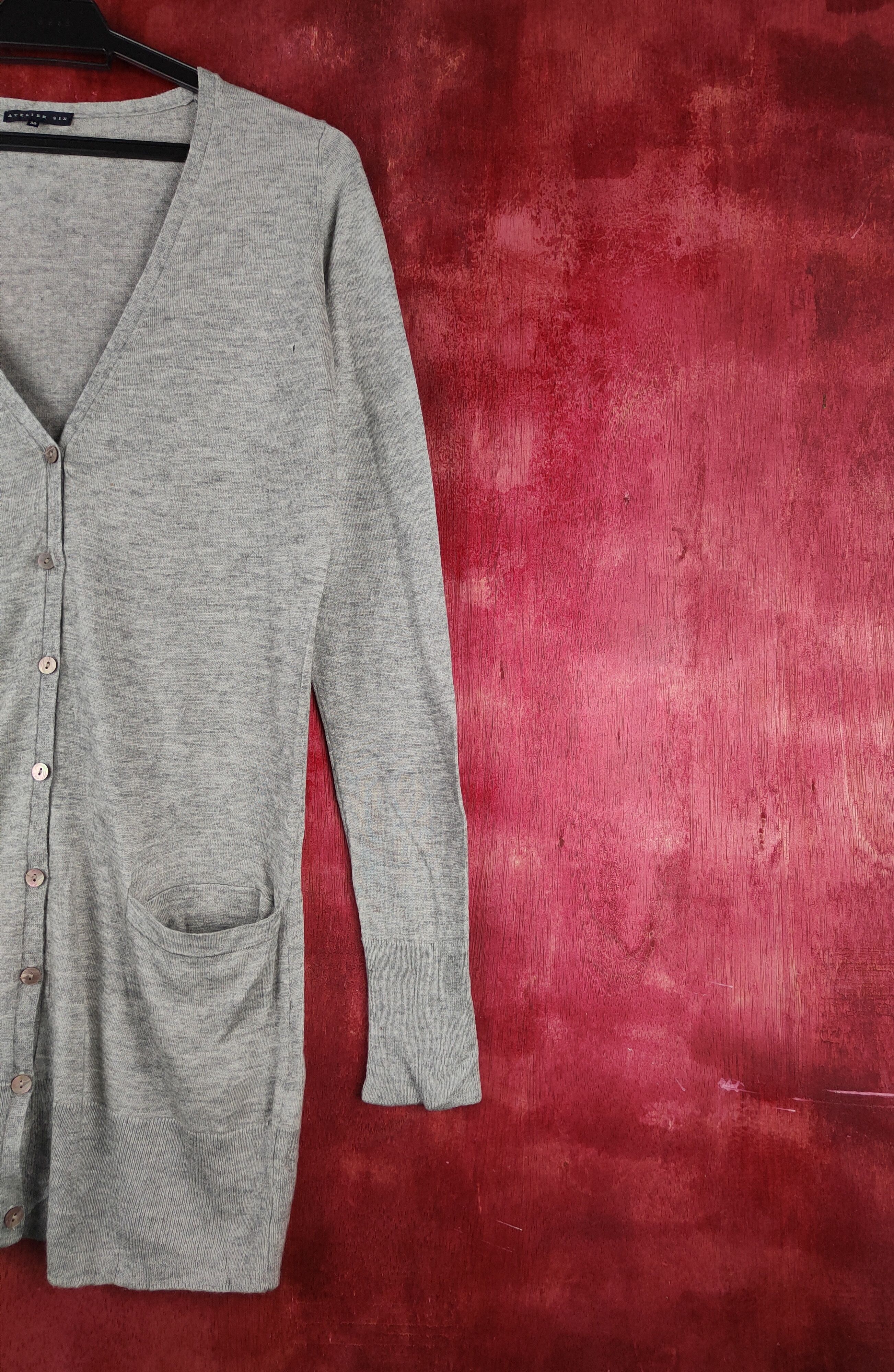 Japanese Brand Atelier Six Gray Knitwear Cardigan #S1150 Size S / US 4 / IT 40 - 5 Thumbnail
