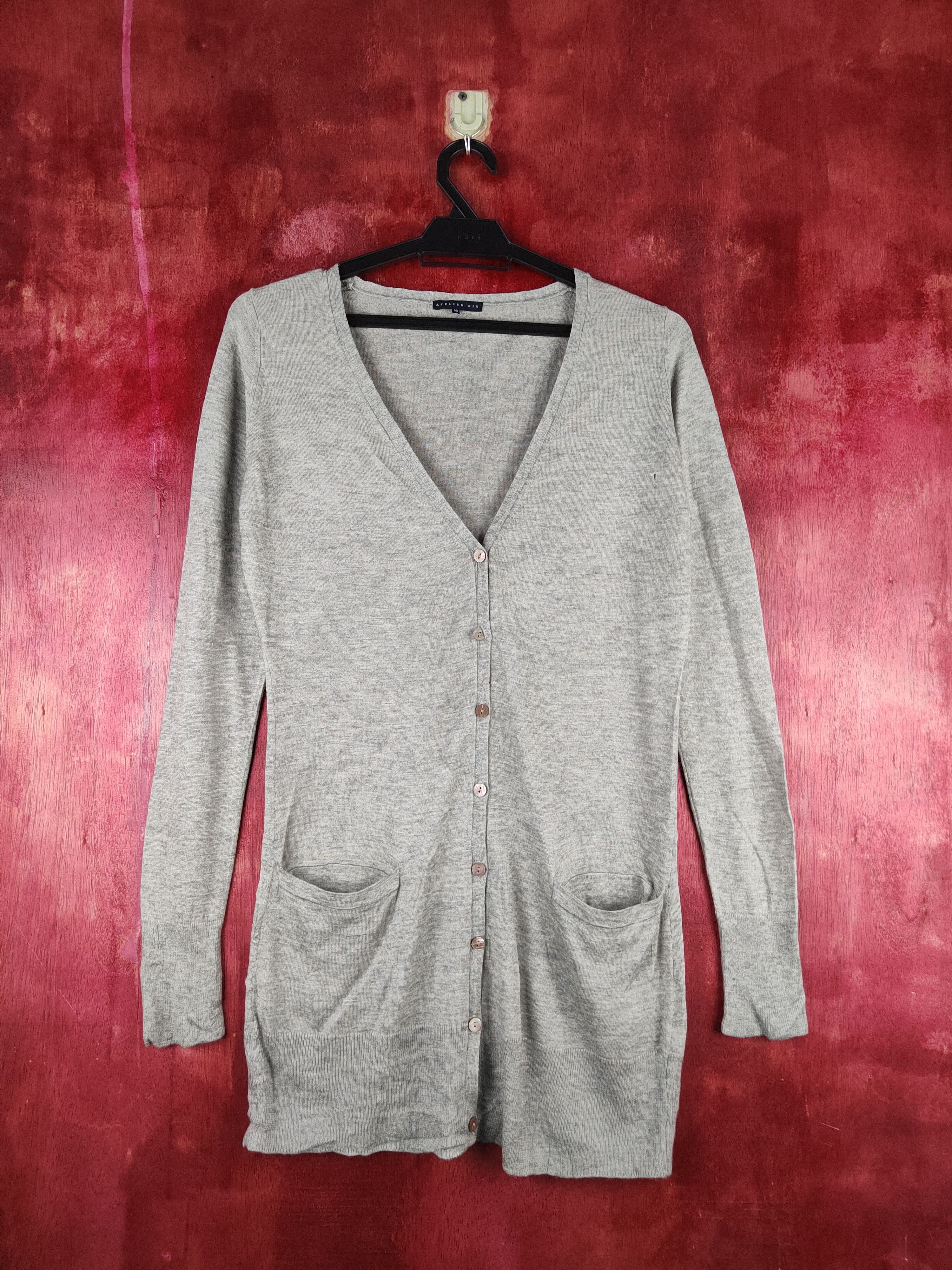 image of Atelier Six Gray Knitwear Cardigan S1150 in Grey, Women's (Size Small)
