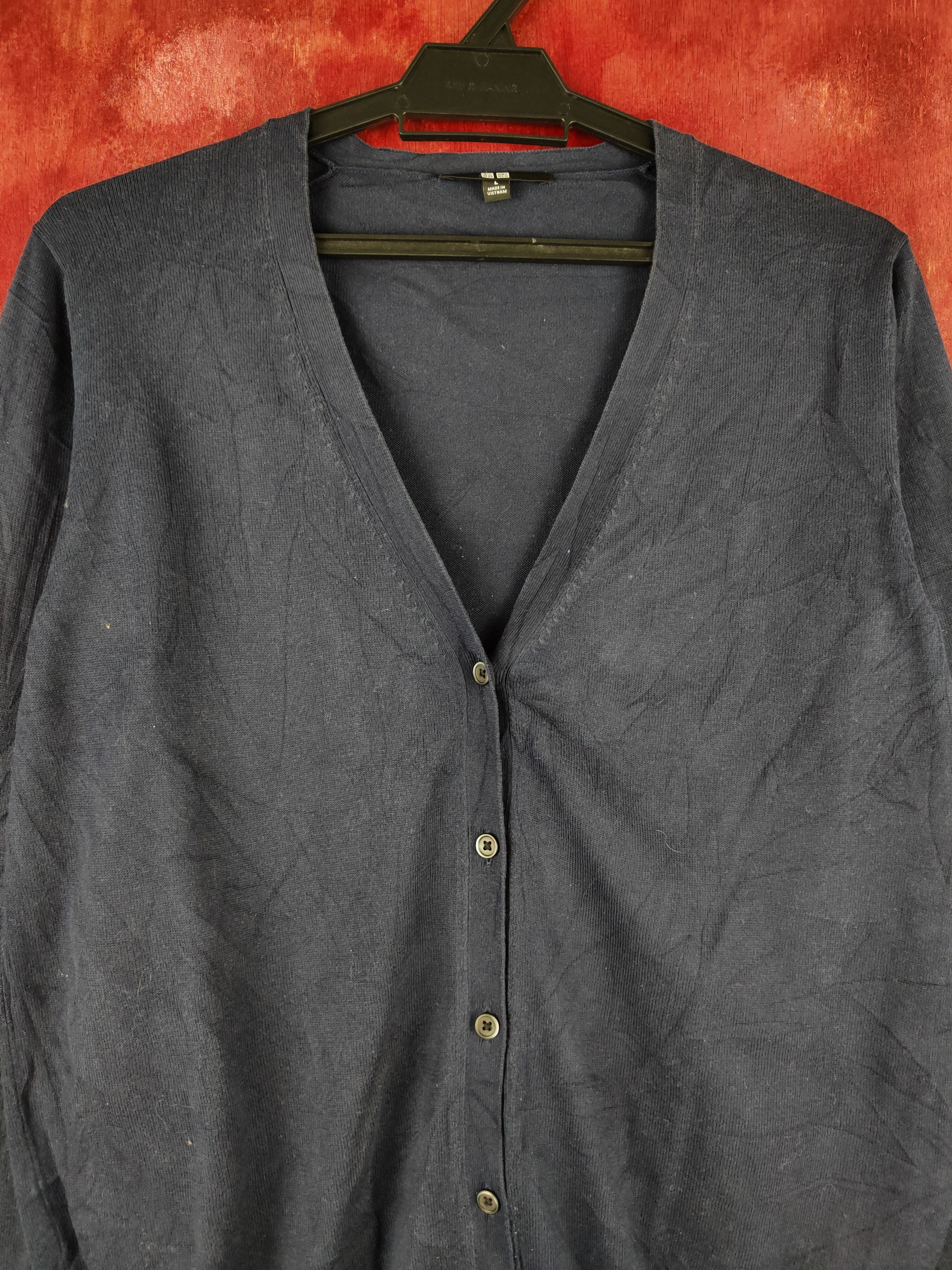 Japanese Brand Uniqlo Navy Knitwear Cardigan vintage japan #S1151 Size L / US 10 / IT 46 - 2 Thumbnail