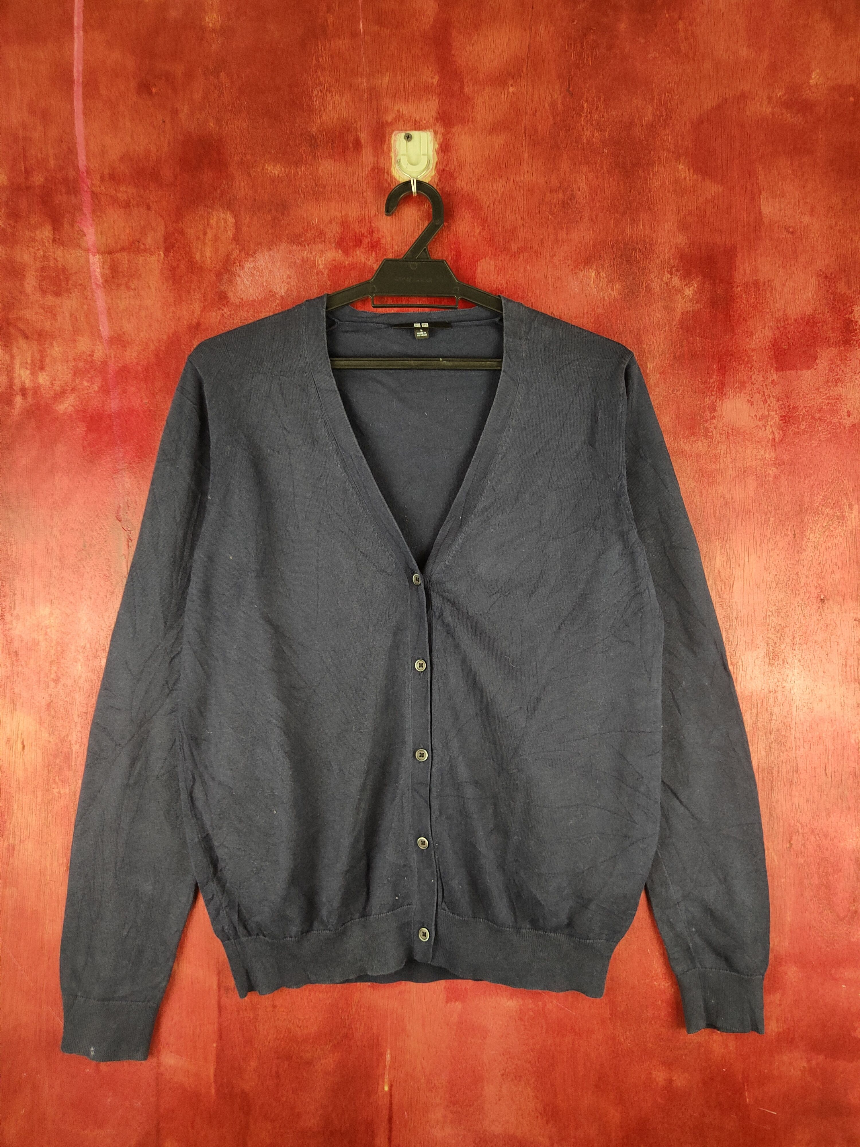 Japanese Brand Uniqlo Navy Knitwear Cardigan vintage japan #S1151 Size L / US 10 / IT 46 - 1 Thumbnail