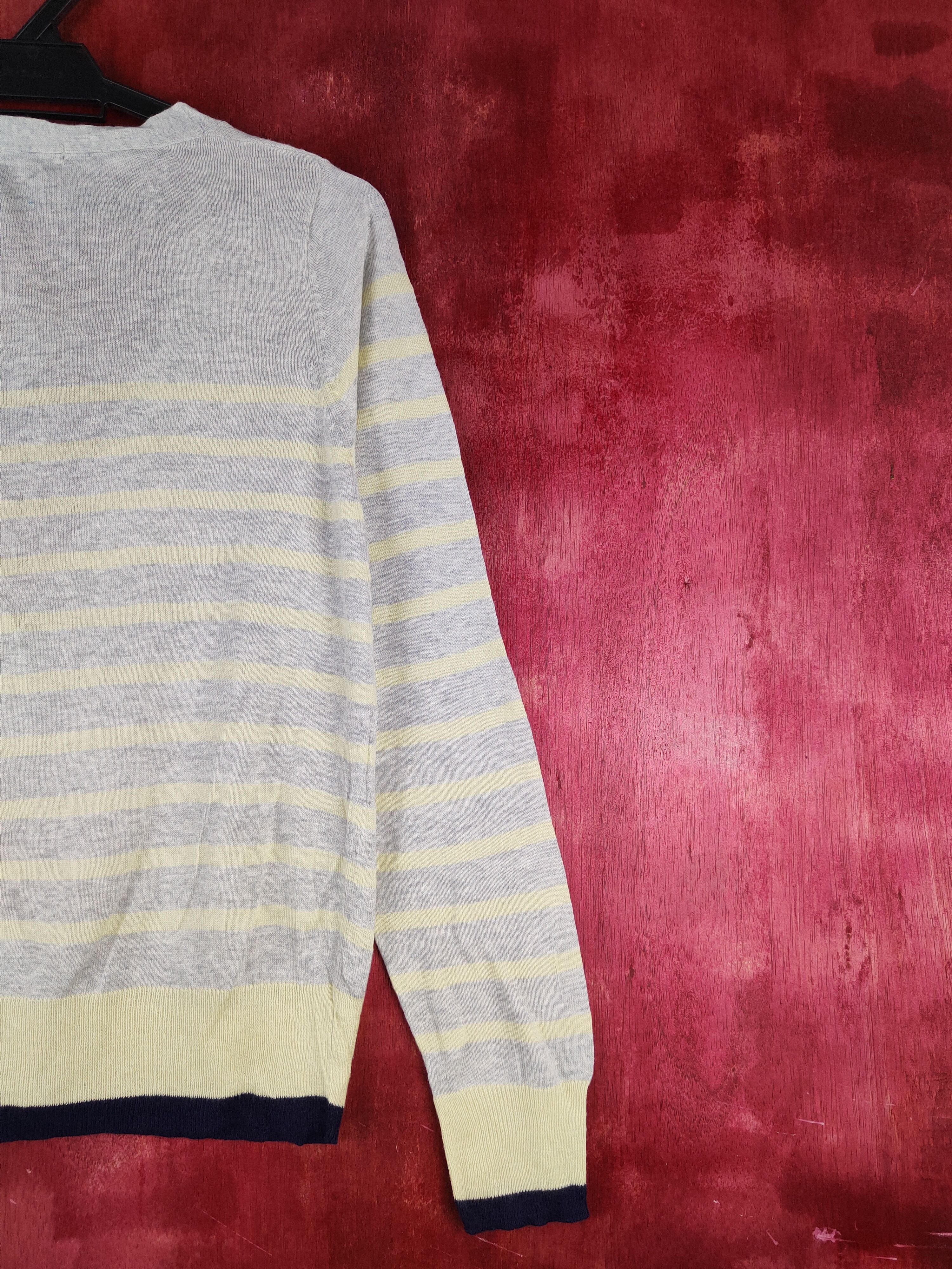 Japanese Brand Japanese Brand Yellow/Gray Stripe Knitwear Cardigan #S1152 Size M / US 6-8 / IT 42-44 - 9 Thumbnail
