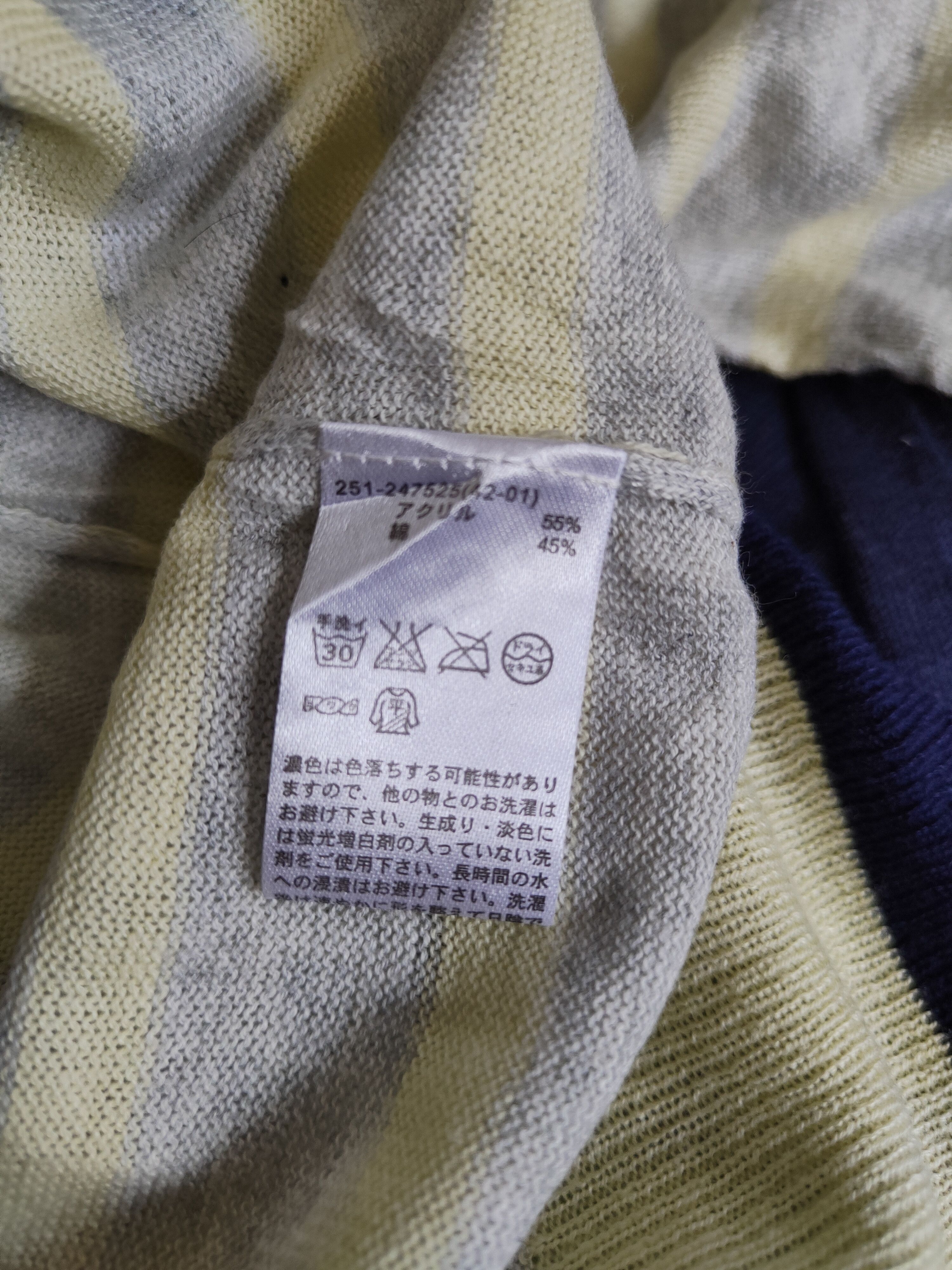 Japanese Brand Japanese Brand Yellow/Gray Stripe Knitwear Cardigan #S1152 Size M / US 6-8 / IT 42-44 - 10 Thumbnail