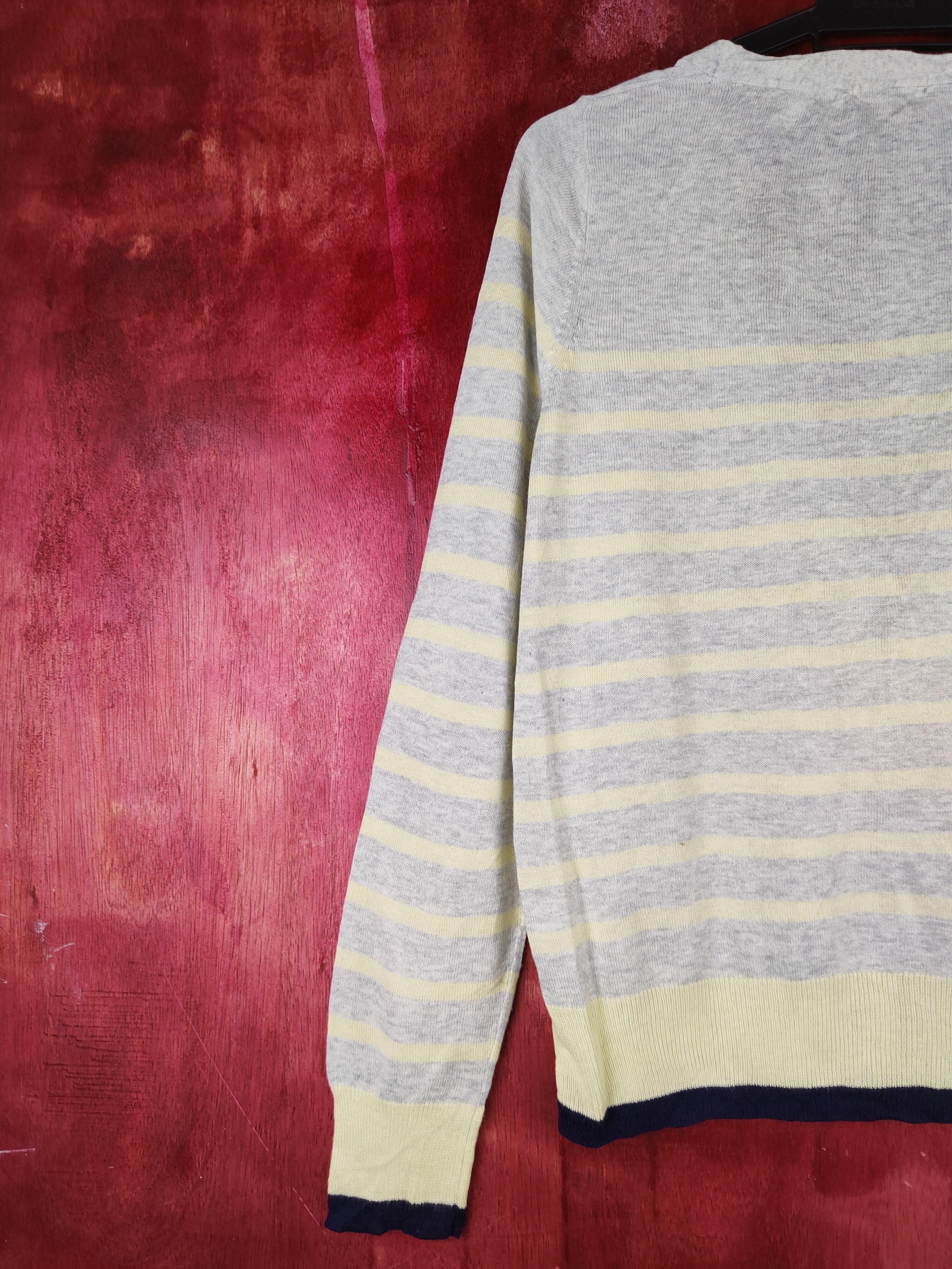 Japanese Brand Japanese Brand Yellow/Gray Stripe Knitwear Cardigan #S1152 Size M / US 6-8 / IT 42-44 - 8 Thumbnail