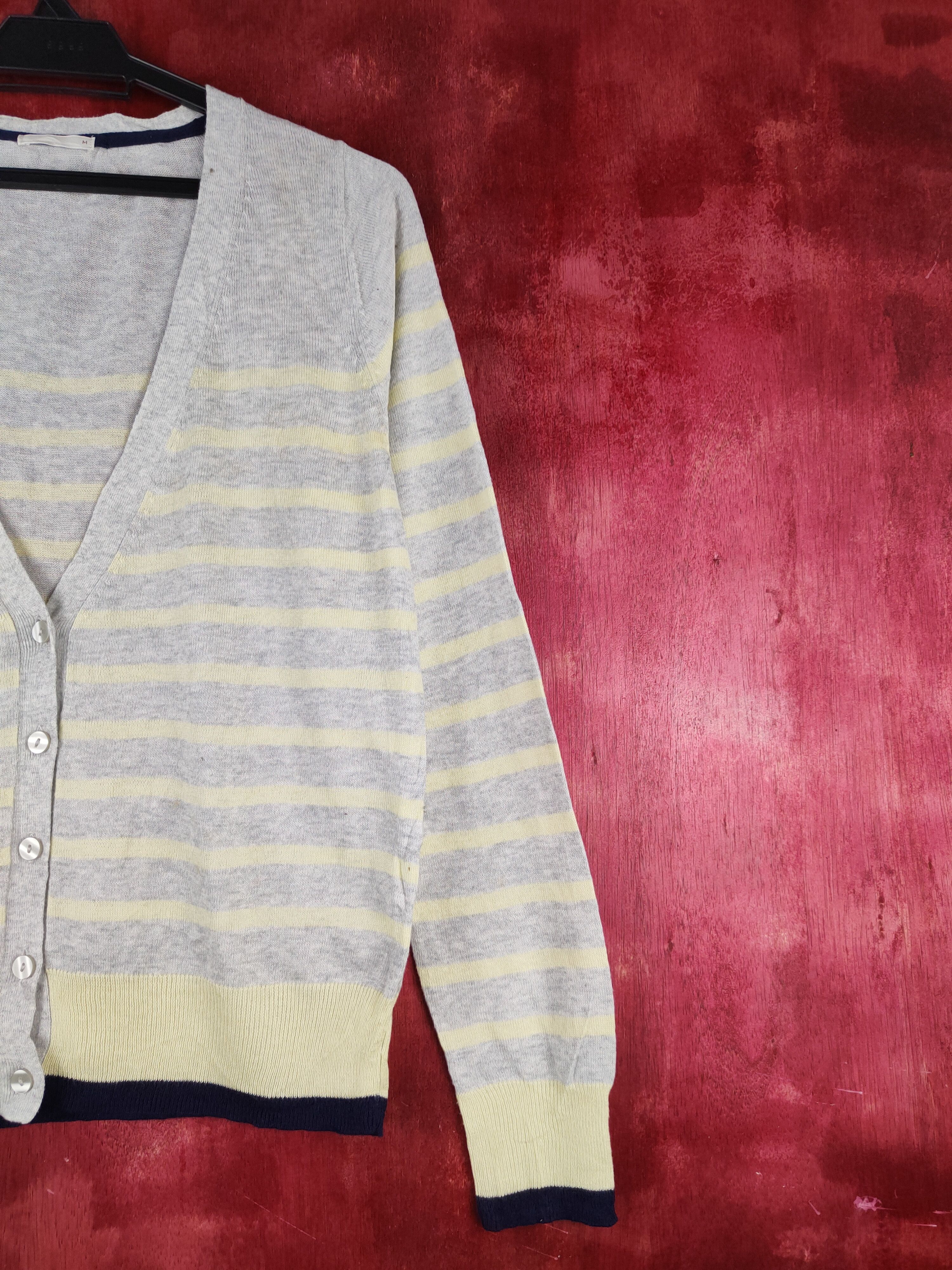 Japanese Brand Japanese Brand Yellow/Gray Stripe Knitwear Cardigan #S1152 Size M / US 6-8 / IT 42-44 - 5 Thumbnail