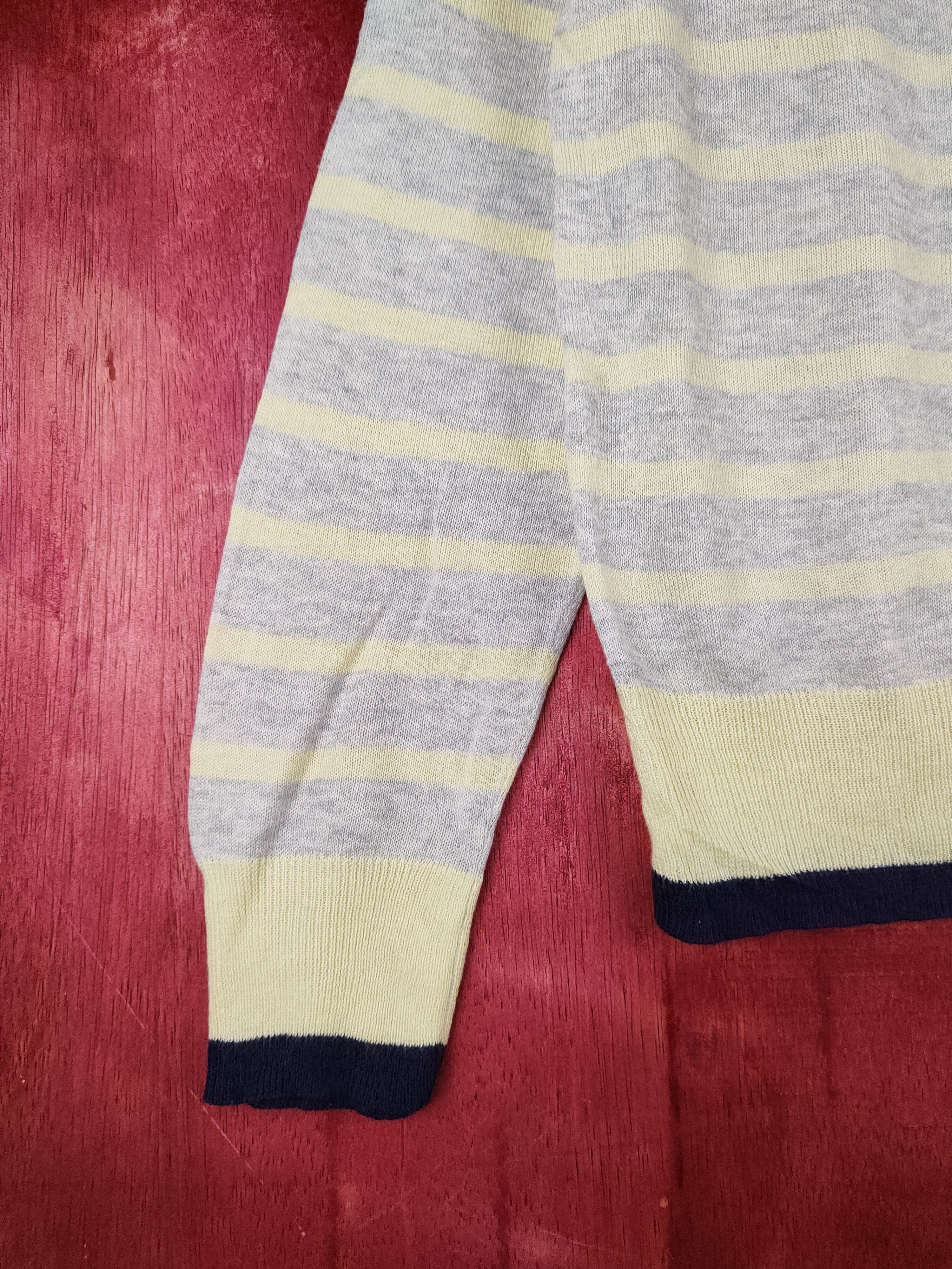 Japanese Brand Japanese Brand Yellow/Gray Stripe Knitwear Cardigan #S1152 Size M / US 6-8 / IT 42-44 - 4 Thumbnail