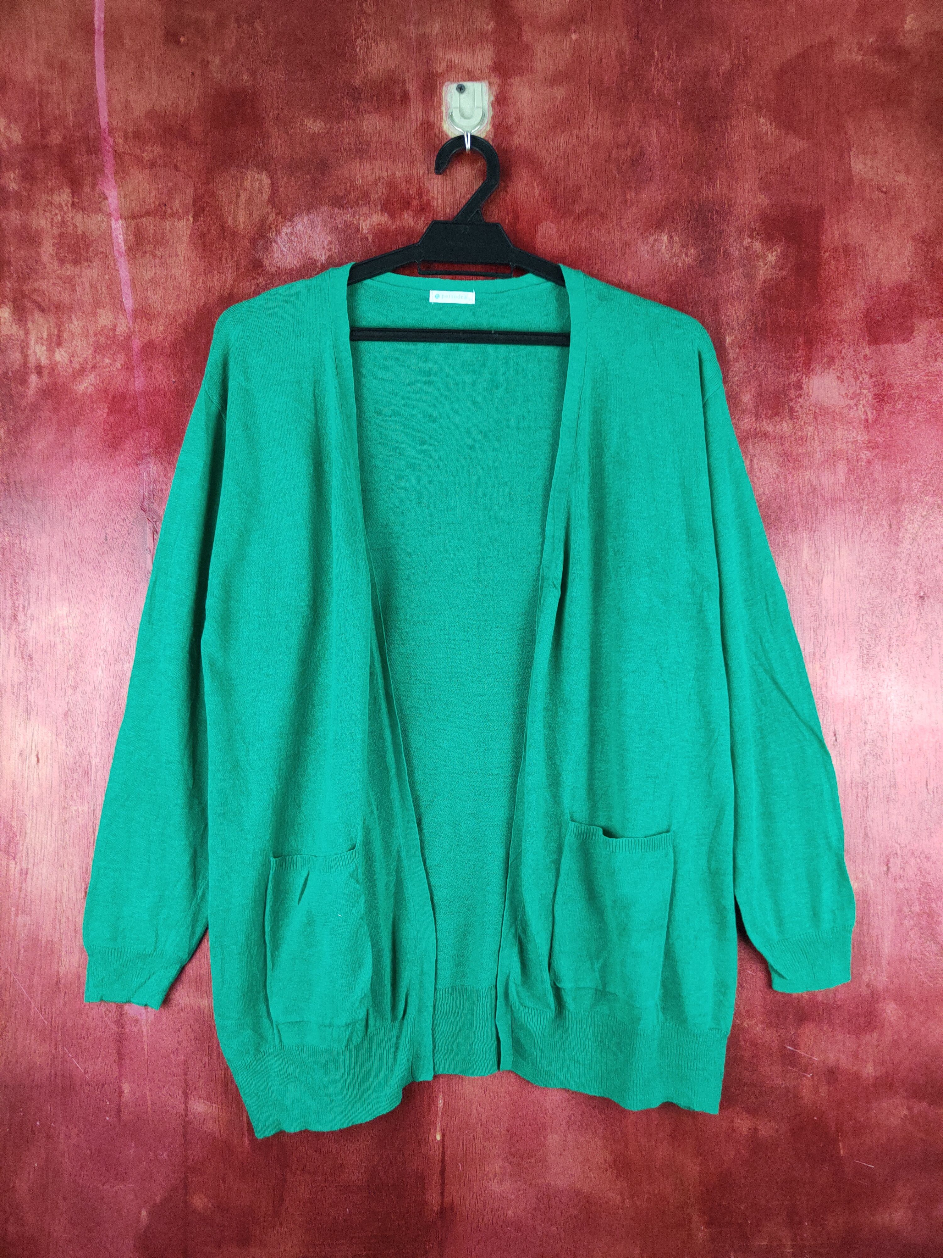 Japanese Brand Persodea Green Knitwear Cardigan #S1153 Size L / US 10 / IT 46 - 1 Thumbnail