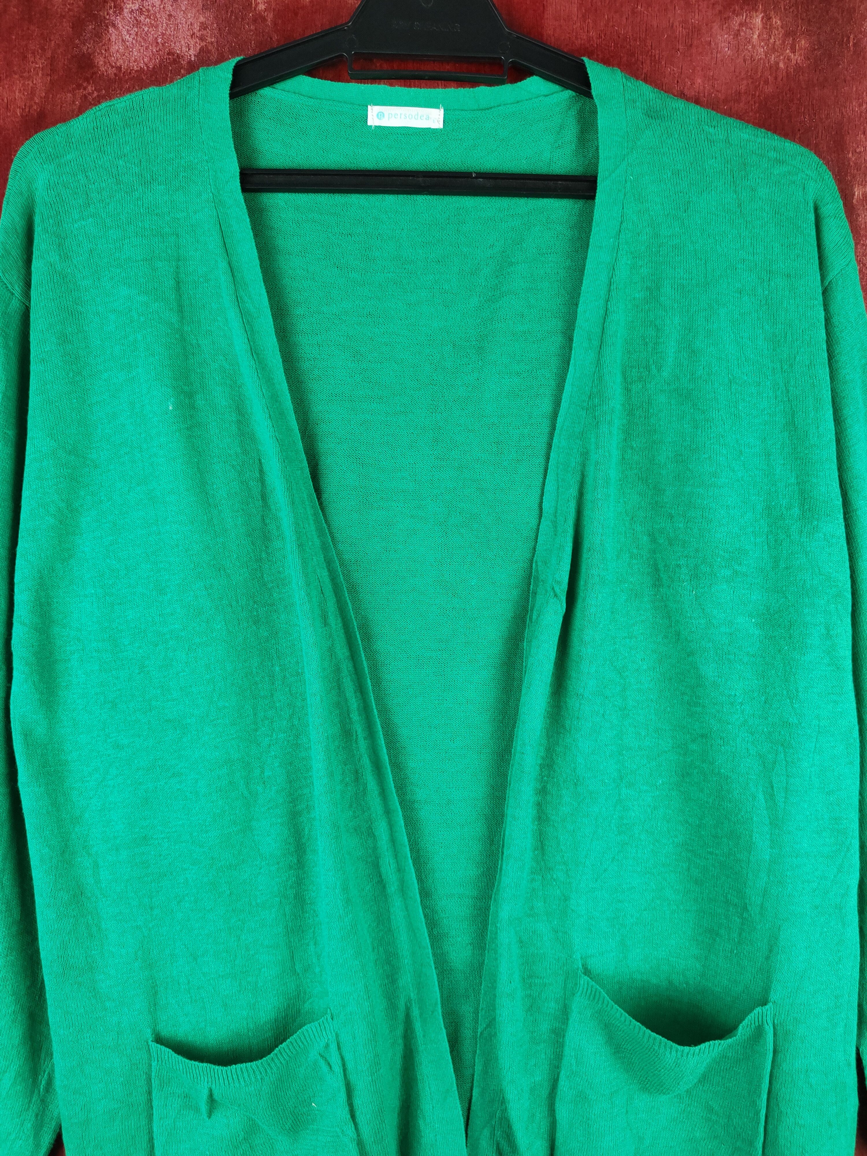 Japanese Brand Persodea Green Knitwear Cardigan #S1153 Size L / US 10 / IT 46 - 2 Thumbnail