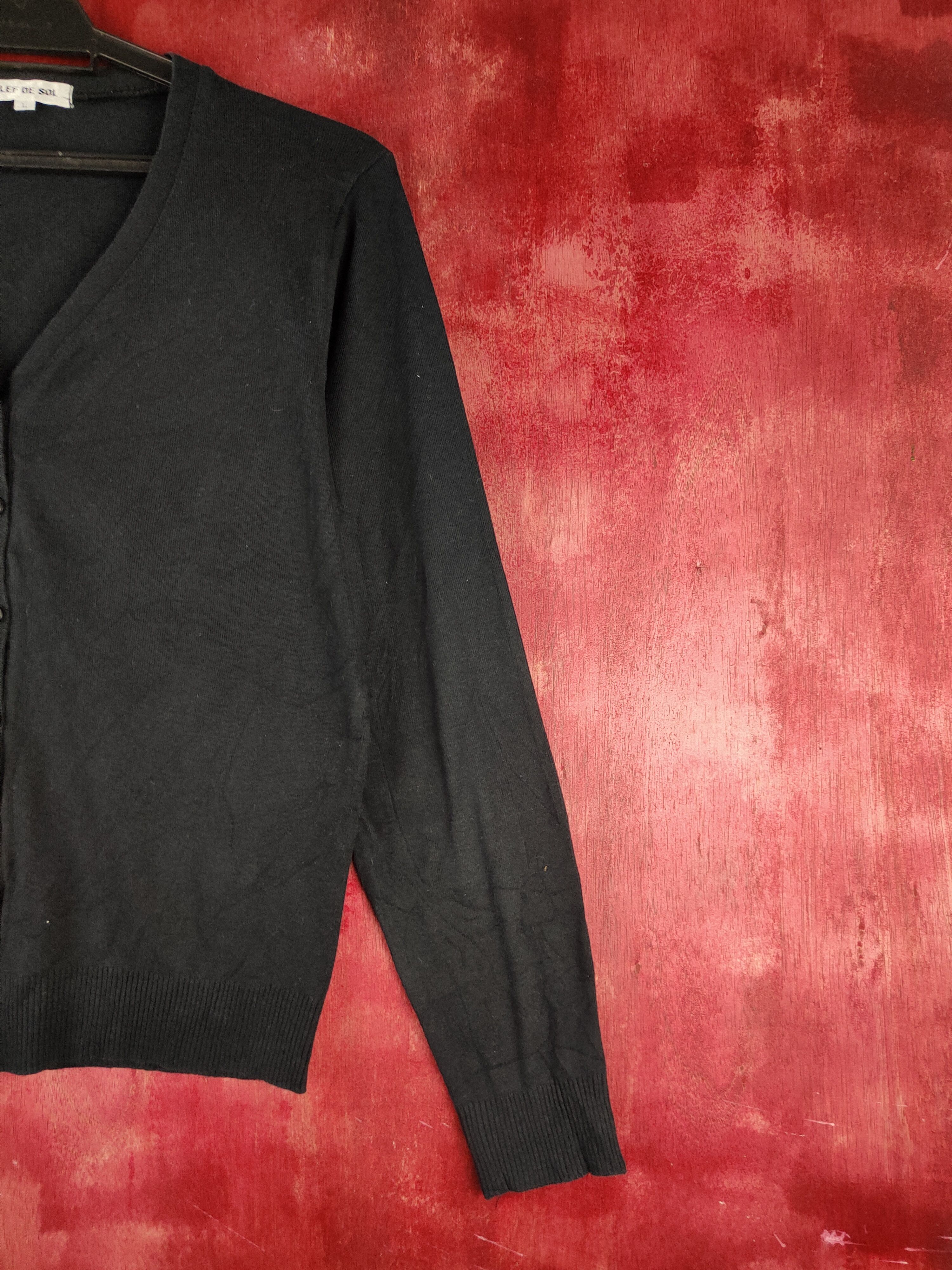 Japanese Brand Clef del Sol Black Knitwear Cardigan #S1158 Size M / US 6-8 / IT 42-44 - 5 Thumbnail