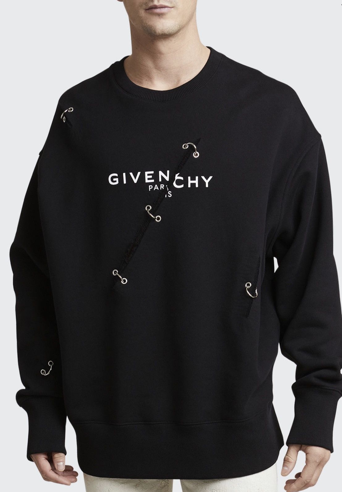Givenchy Givenchy “Oversized” logo-print eyelet-detailing sweatshirt Size US S / EU 44-46 / 1 - 1 Thumbnail
