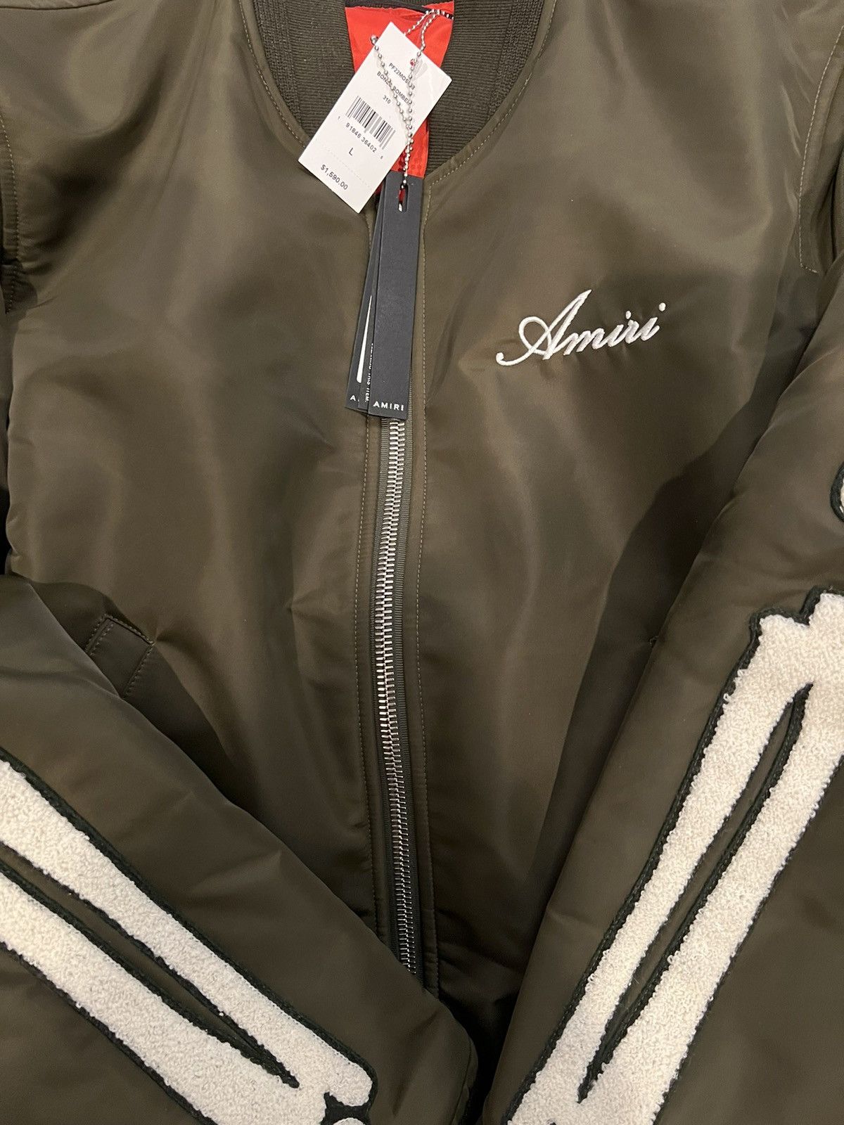 Amiri AMIRI Bones appliqué logo-embroidered bomber jacket Size US L / EU 52-54 / 3 - 8 Thumbnail
